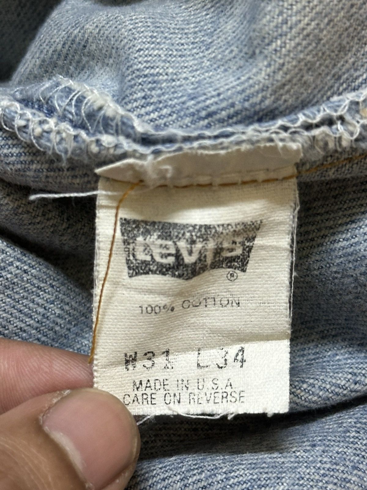 Levi's Vintage 80s Levis 501 Blue Wash Distressed Style Loose Jeans Size US 30 / EU 46 - 10 Thumbnail