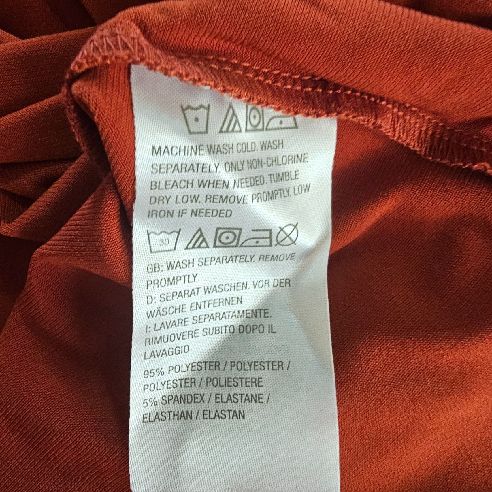 Vintage Susan Graver Top Women 5X Orange No Iron Short Sleeve Slinky Stretch Capsule Blouse Size XXL / US 16-18 / IT 52-54 - 7 Thumbnail