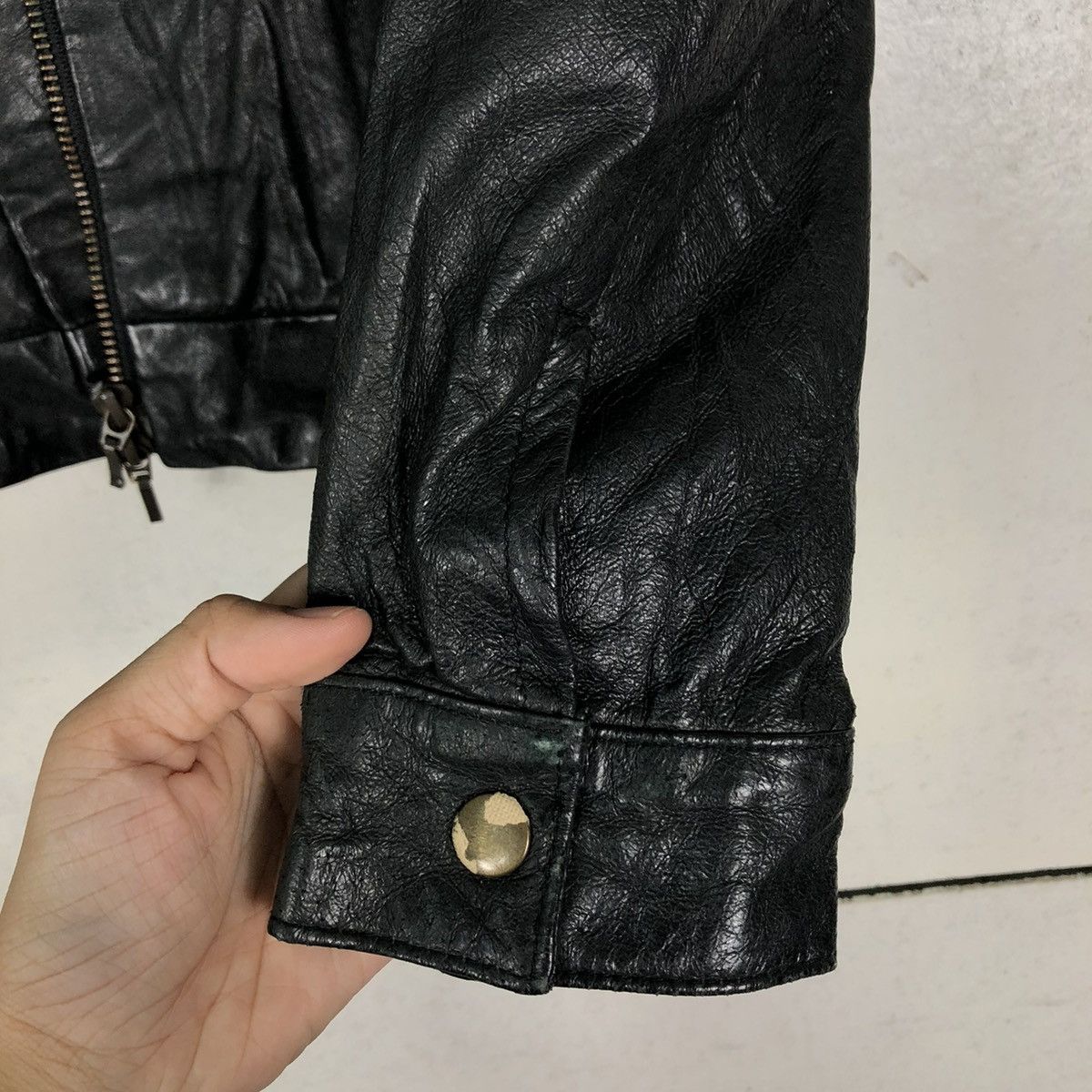 Japanese Brand 📌CROPPED BIKER LEATHER JACKET CIAO PANIC JAPAN Size M / US 6-8 / IT 42-44 - 16 Thumbnail