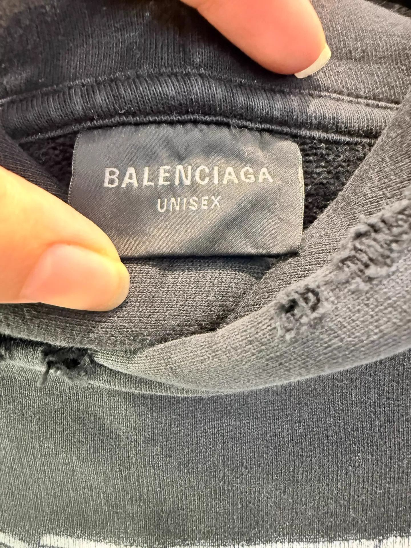 Balenciaga Balenciaga SNBN Diamond Letter Print Hoodie Black Unisex 3 Size US L / EU 52-54 / 3 - 2 Thumbnail