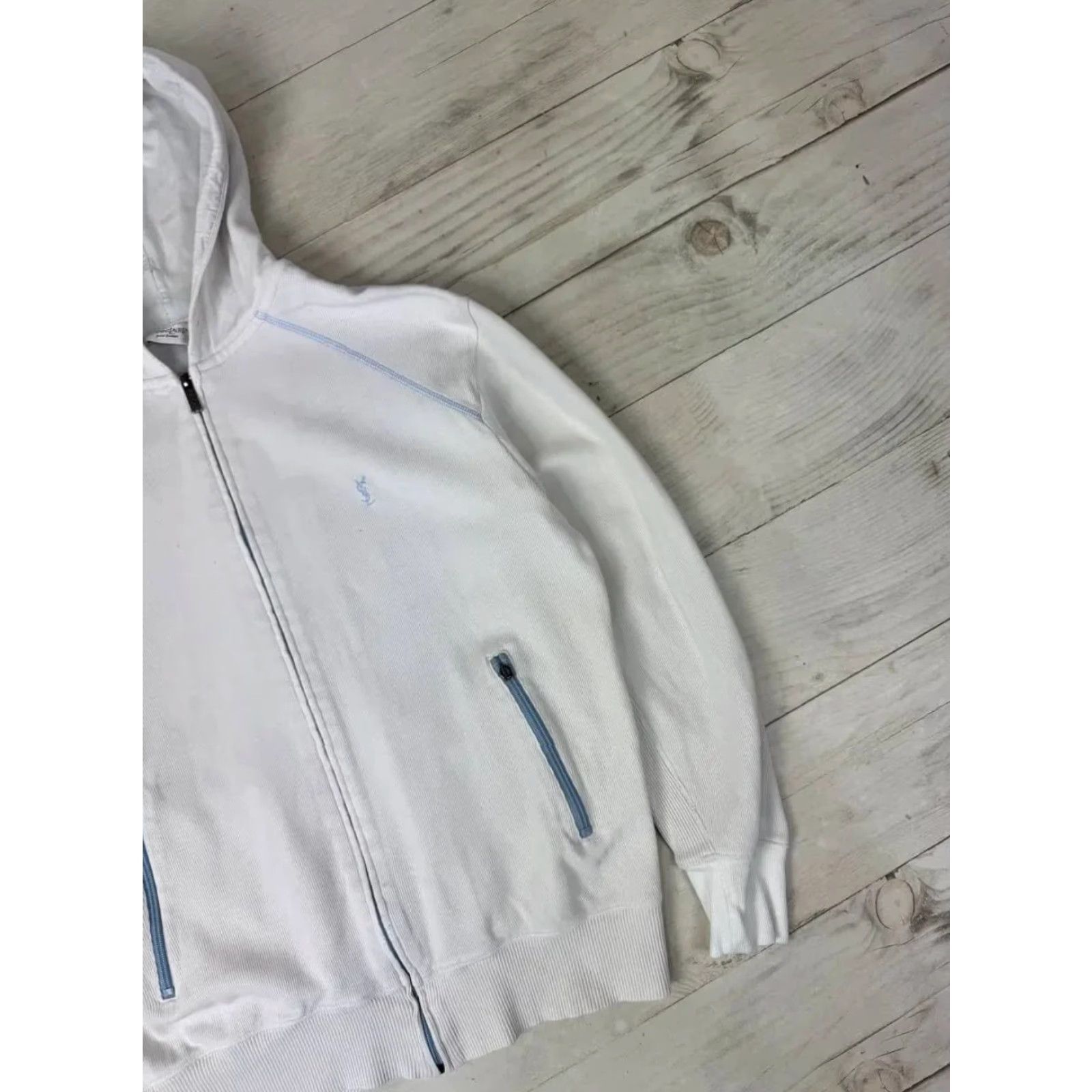 Yves Saint Laurent YSL Zip Up Hoodie Men SZ S White Shirt Hoodie Logo Size US S / EU 44-46 / 1 - 4 Thumbnail