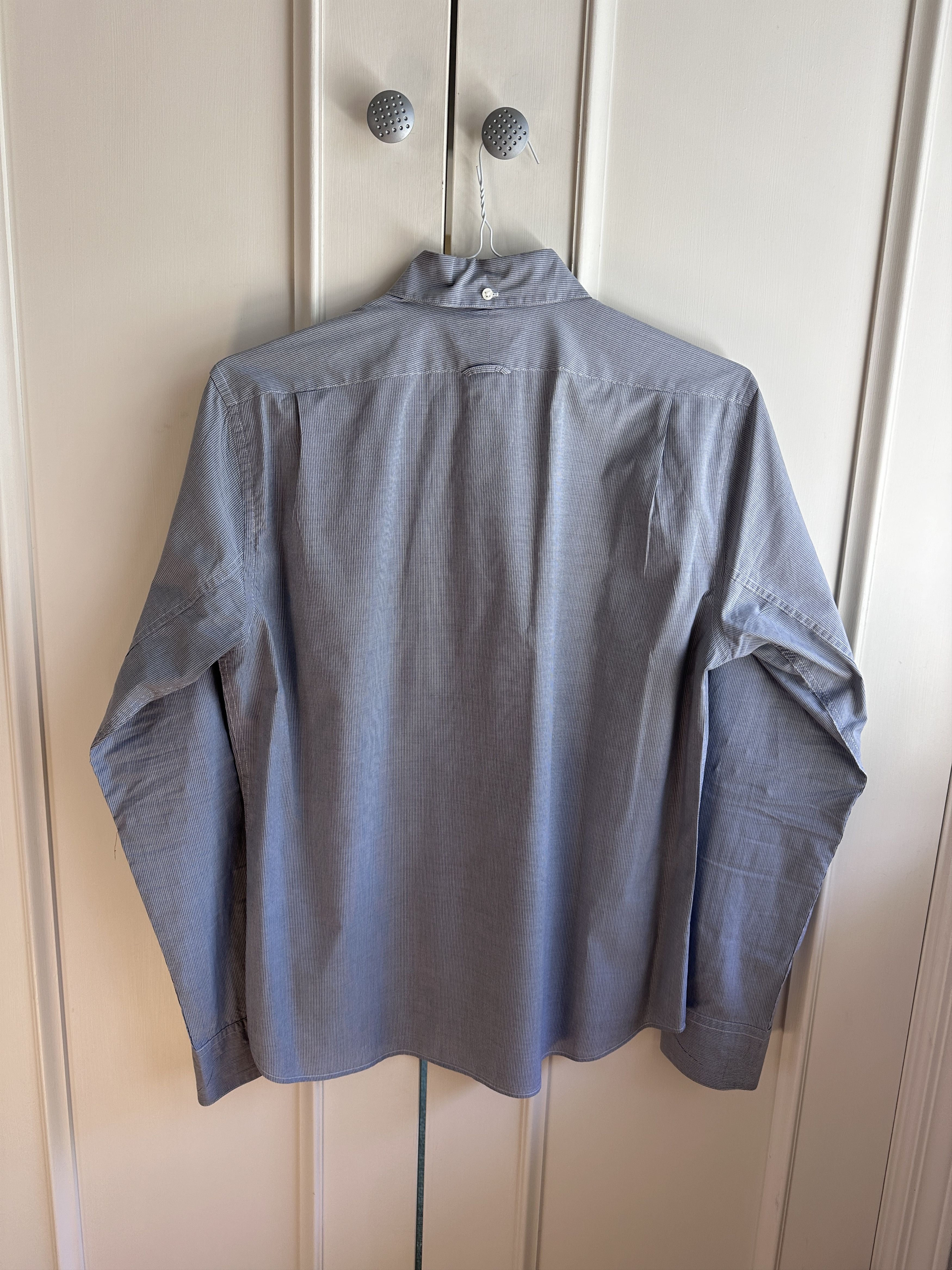 Steven Alan Single Needle Shirt, Grey Pencil Stripe Size US M / EU 48-50 / 2 - 5 Thumbnail