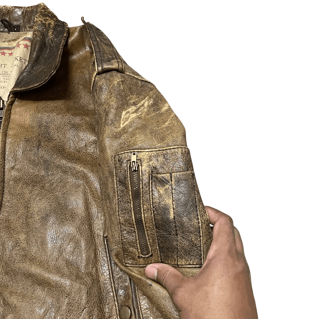 Leather Vintage Flight Jacket Leather Military Bomber Size US L / EU 52-54 / 3 - 5 Thumbnail