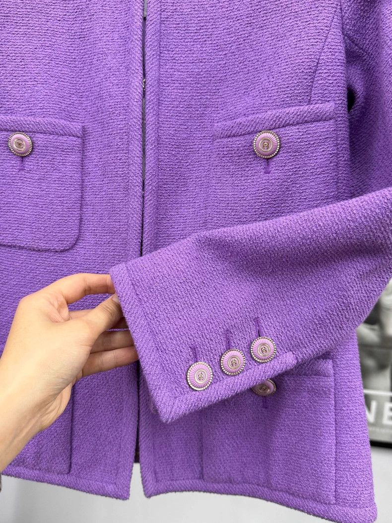 Chanel Chanel Purple four-pocket zipper jacket Size XS / US 0-2 / IT 36-38 - 2 Thumbnail