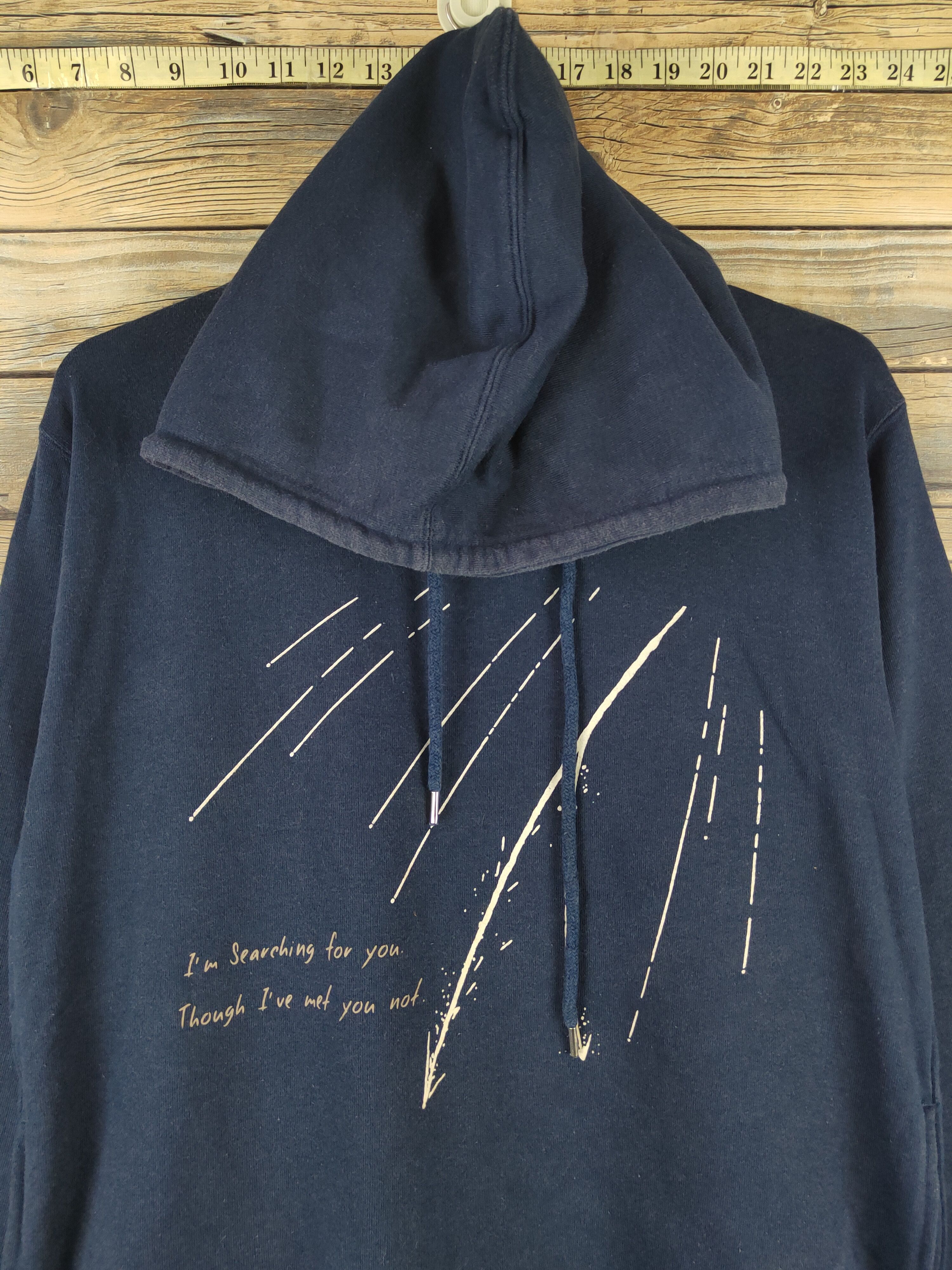 Japanese Brand DL Your Name Navy Hoodie Sweatshirts #2728 Size US M / EU 48-50 / 2 - 2 Thumbnail