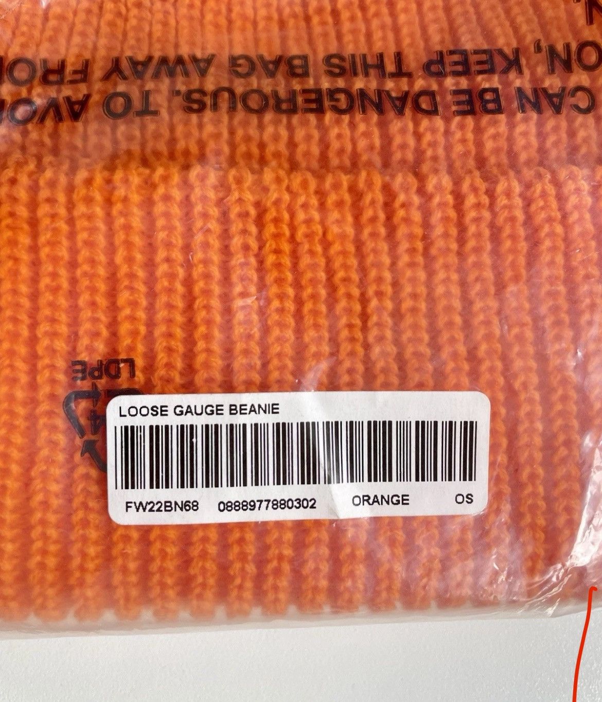 Supreme FW22 Loose Gauge Beanie ORANGE Size ONE SIZE - 3 Thumbnail