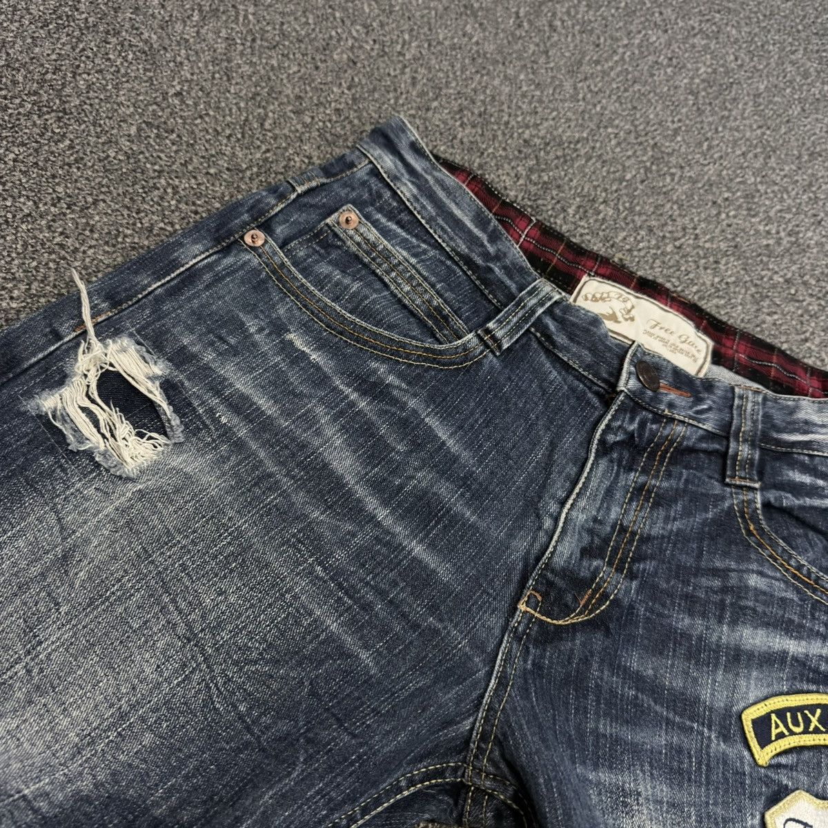 Seditionaries Vintage Japanese Patch Work Free Gate Whisker Clawmark Denim Size US 32 / EU 48 - 14 Thumbnail