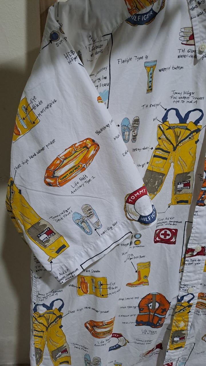 Tommy Hilfiger RARE! 90s Tommy Hilfiger Fullprint Shirt Size US L / EU 52-54 / 3 - 3 Thumbnail