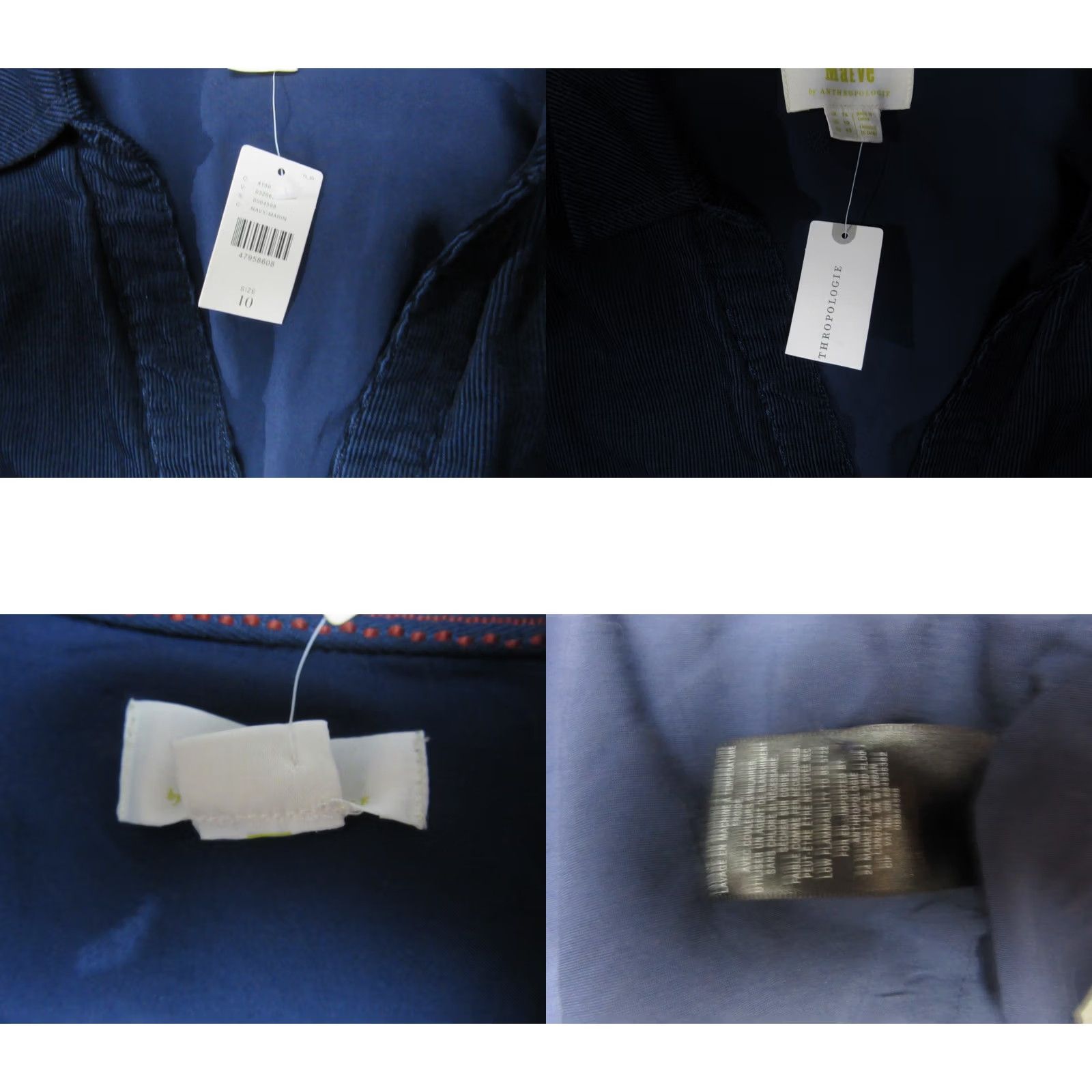 Anthropologie Anthropologie Maeve Shirt Dress Womens 10 Blue Corduroy Front Tie Waist FlipCuff Size L / US 10 / IT 46 - 8 Thumbnail