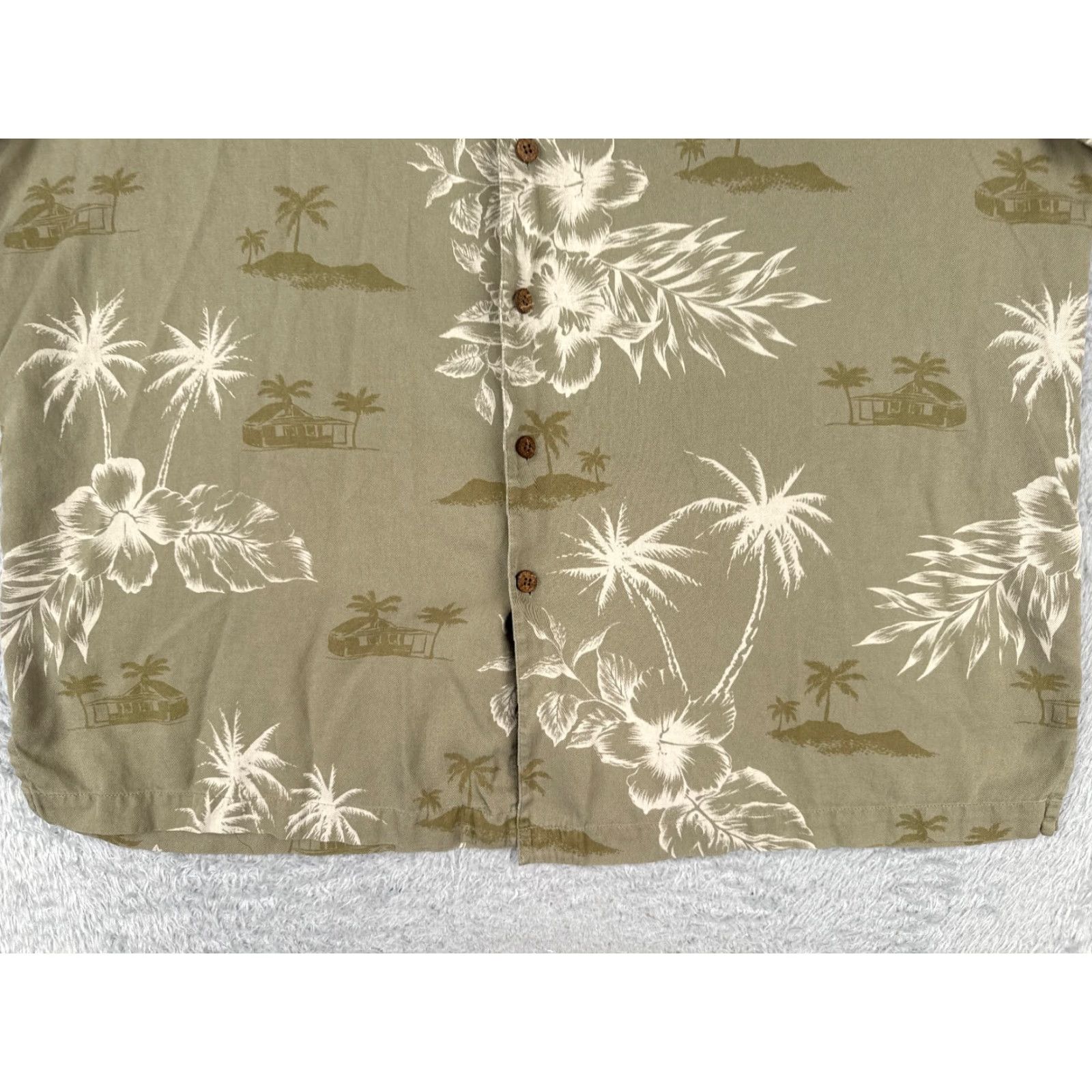 Croft & Barrow Croft & Barrow Caribbean Shirt Mens XL Green Floral Palm Hawaiian Silk Cotton Button-Up Short Sleeve Beach Resort Size US XL / EU 56 / 4 - 5 Thumbnail