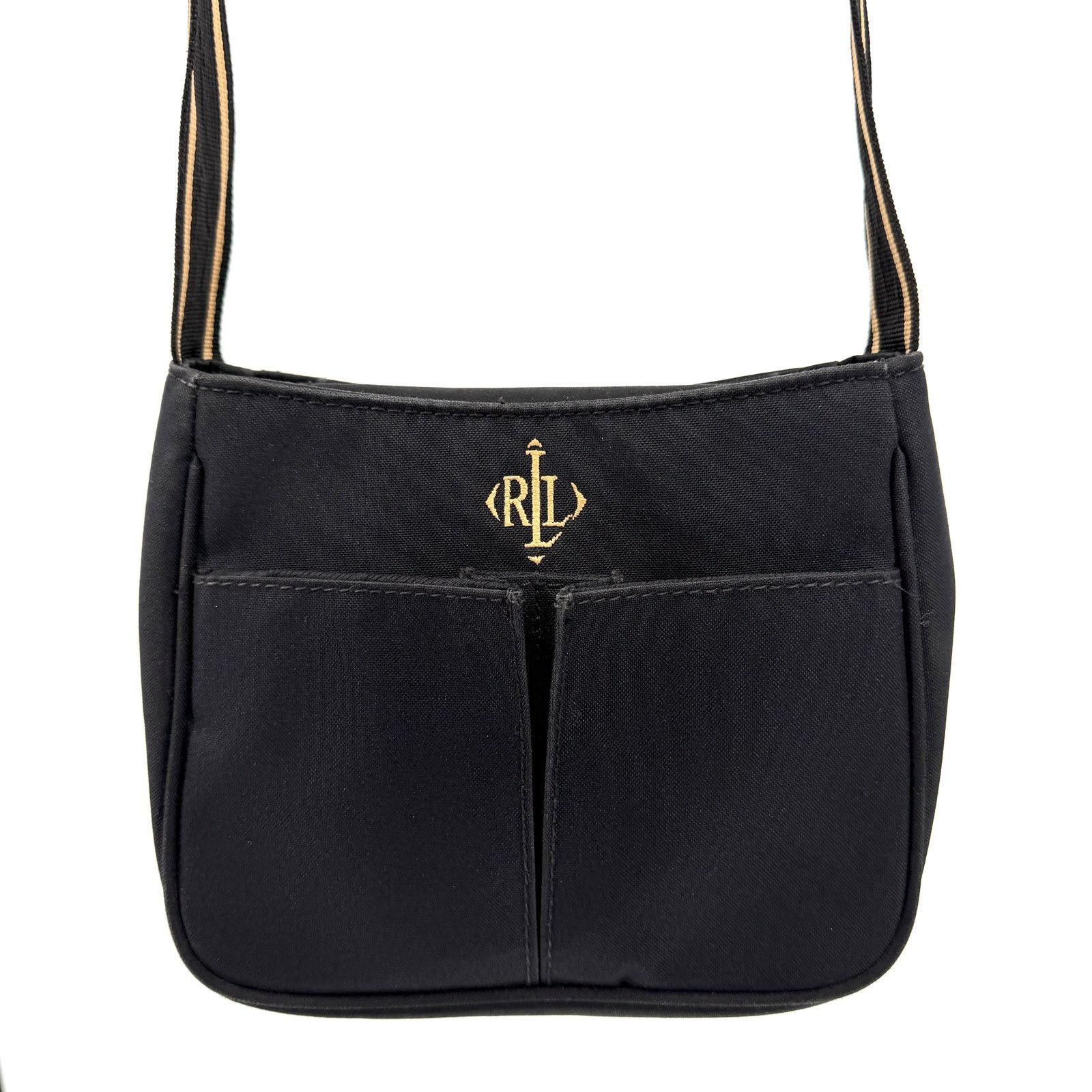 Ralph Lauren Black Nylon Striped Strap Mini Shoulder Bag Size ONE SIZE - 2 Thumbnail