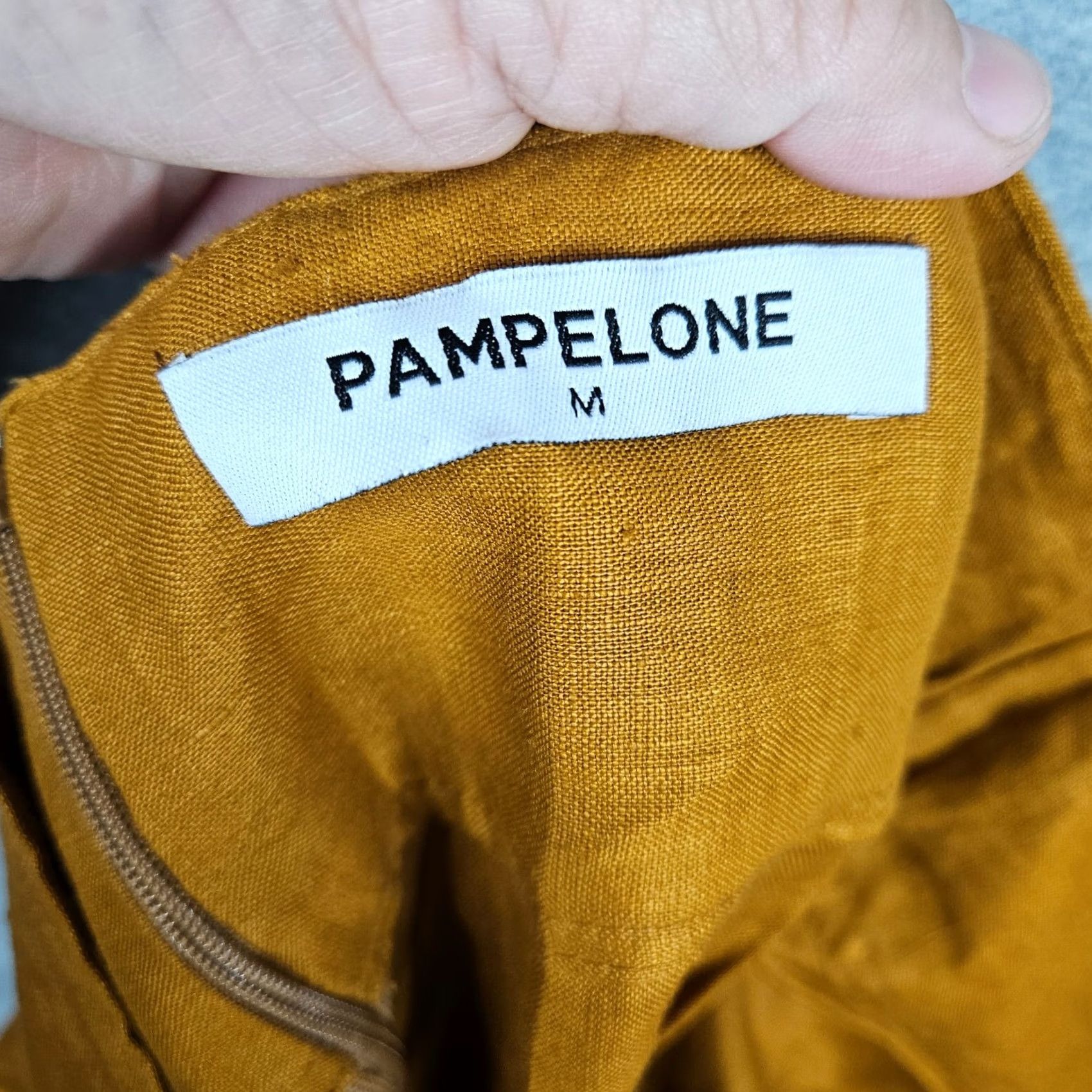 Vintage PAMPELONE Women's Mustard Yellow Pleated Wide Leg Casual Pants Size M Size 32" / US 10 / IT 46 - 3 Thumbnail
