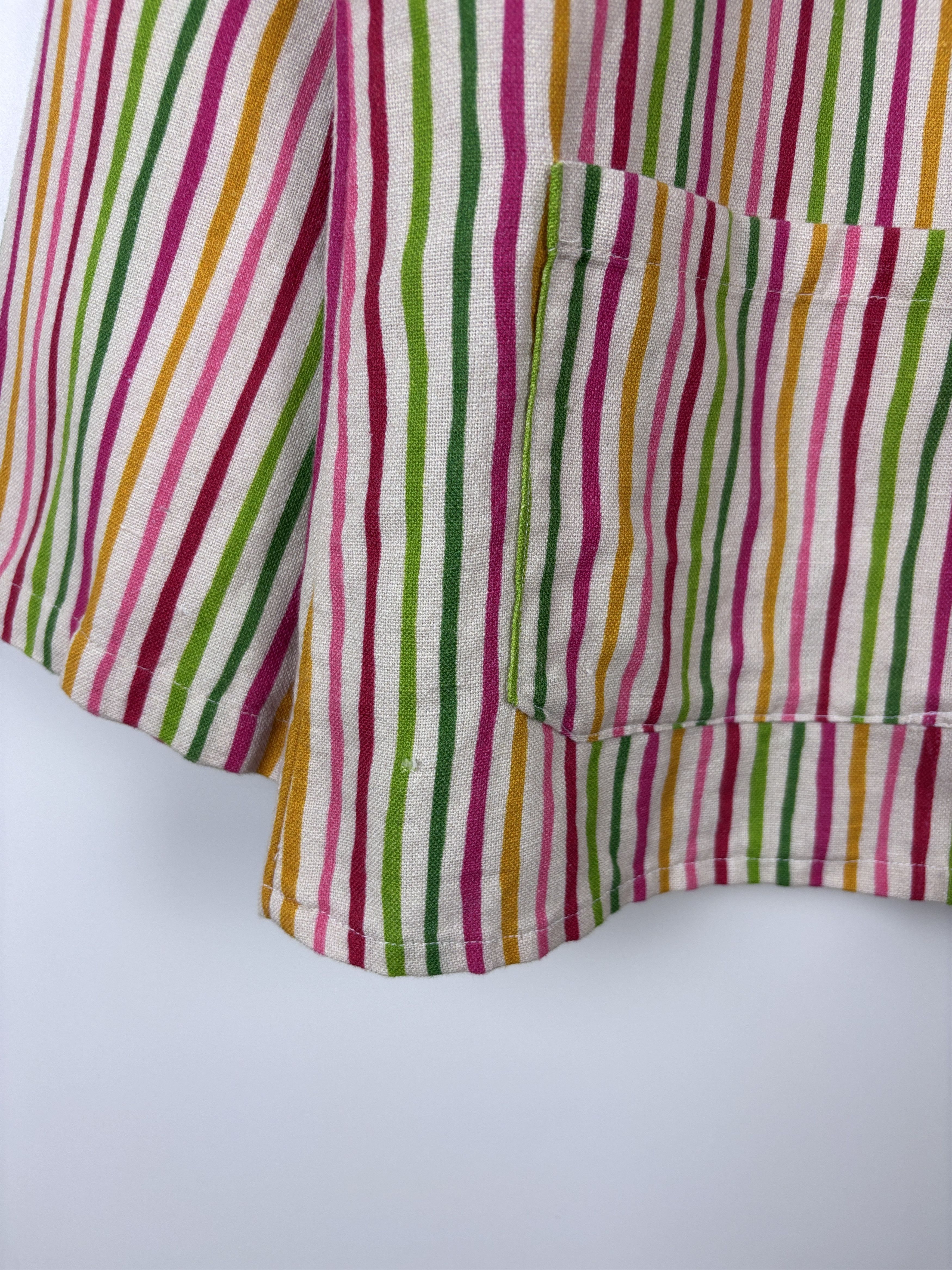 Designer Gudrun Sjoden Colorful Striped Blazer Linen Jacket Size S Size S / US 4 / IT 40 - 4 Thumbnail