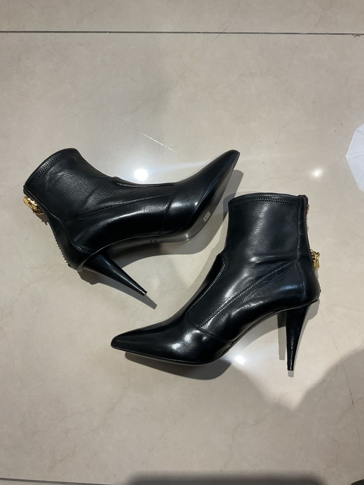 Giuseppe Zanotti Giuseppe Zanotti Black Leather Ankle Boots Size US 7 / IT 37 - 6 Thumbnail