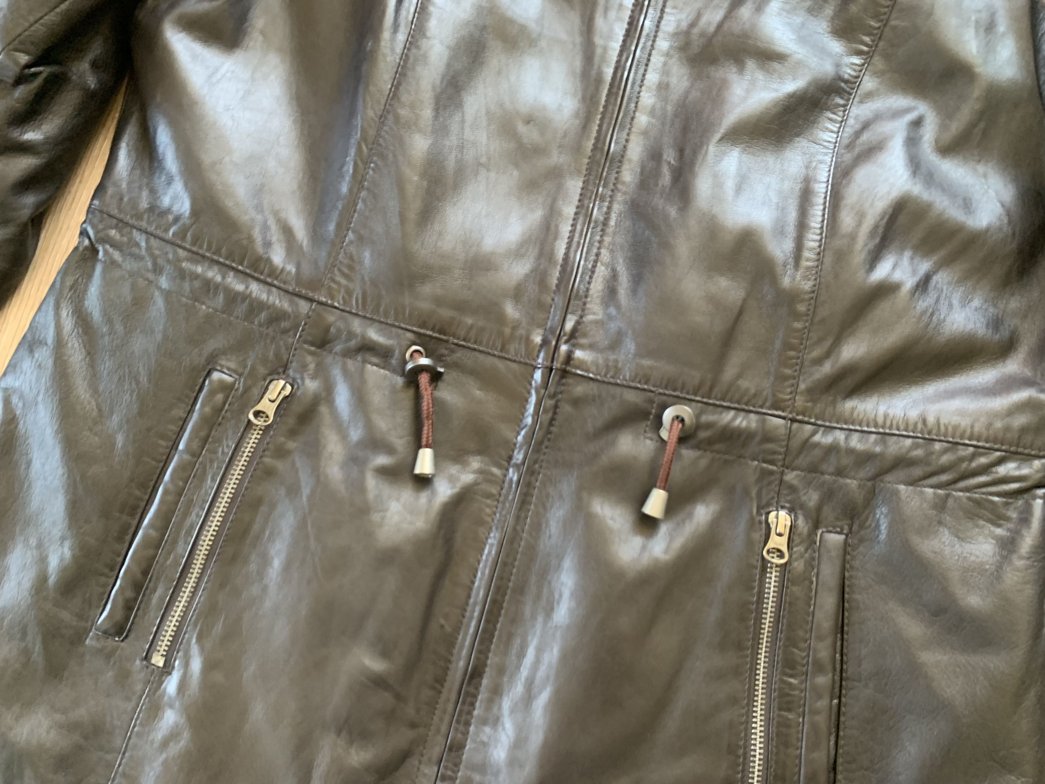 Other Zimmert Leather Womens Long Brown Jacket Size M / US 6-8 / IT 42-44 - 7 Thumbnail
