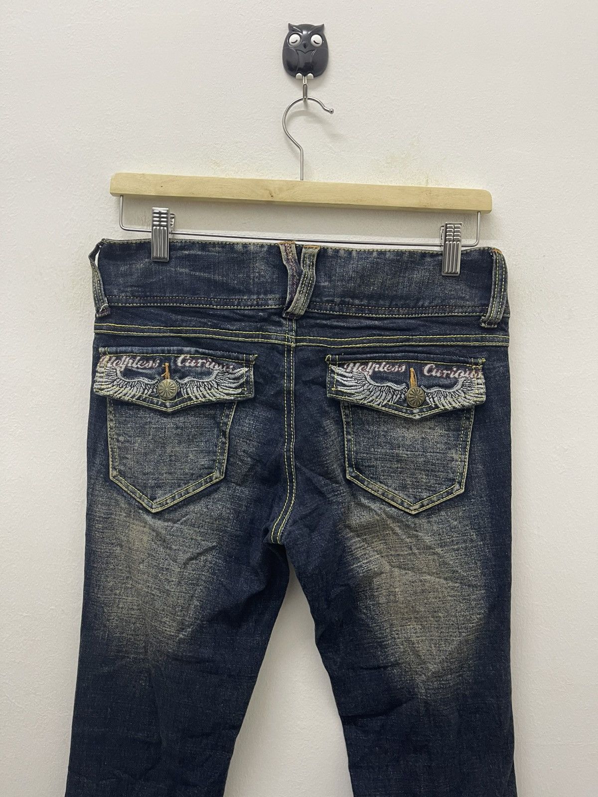 If Six Was Nine Rare Vintage COLZA Back Embroidery Wings Flare Size US 29 - 2 Thumbnail