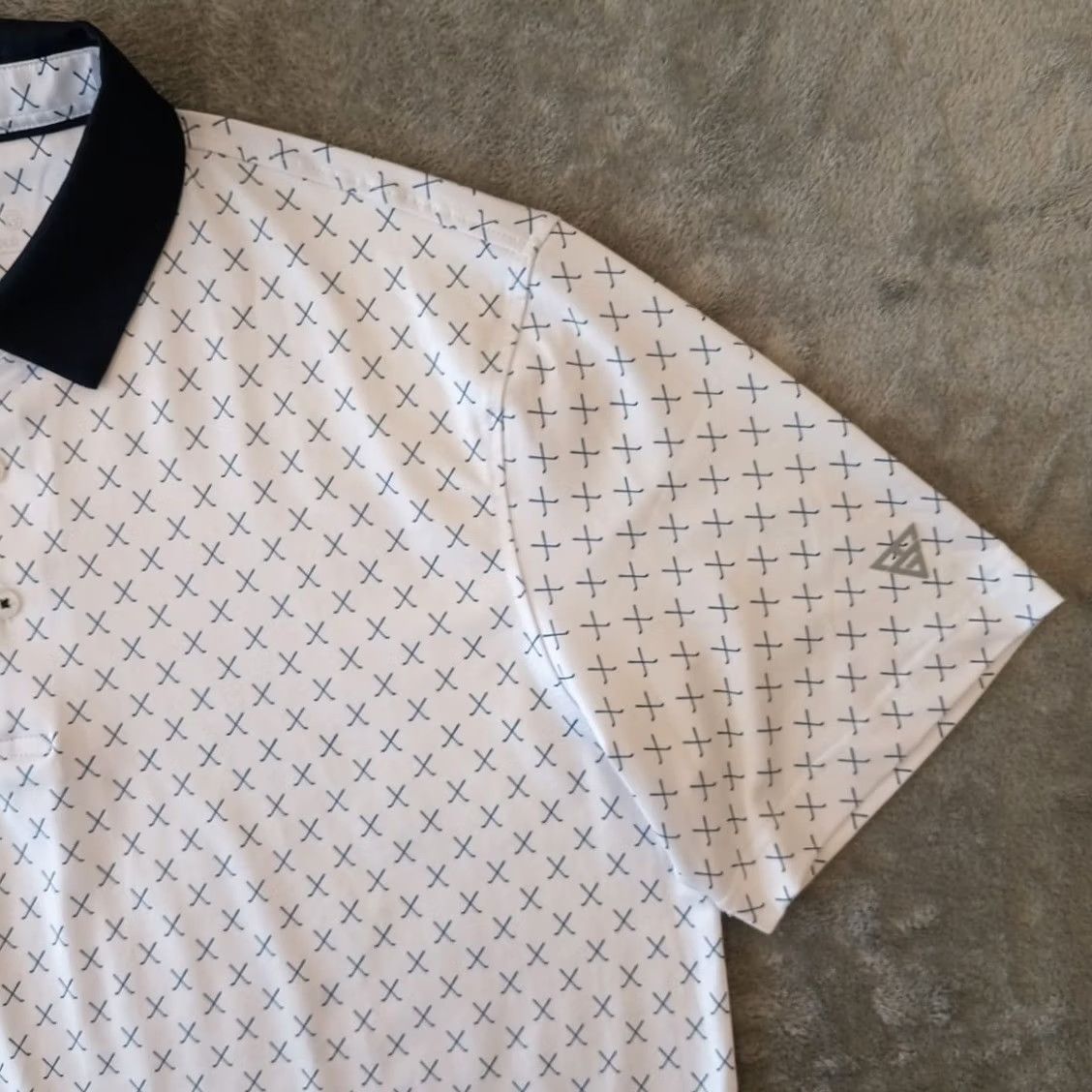 Vintage Maelreg Polo Shirt Mens M White Blue Geometric Short Sleeve Polo Casual Activewear Golf Rib Stretch Logo M Size US M / EU 48-50 / 2 - 4 Thumbnail