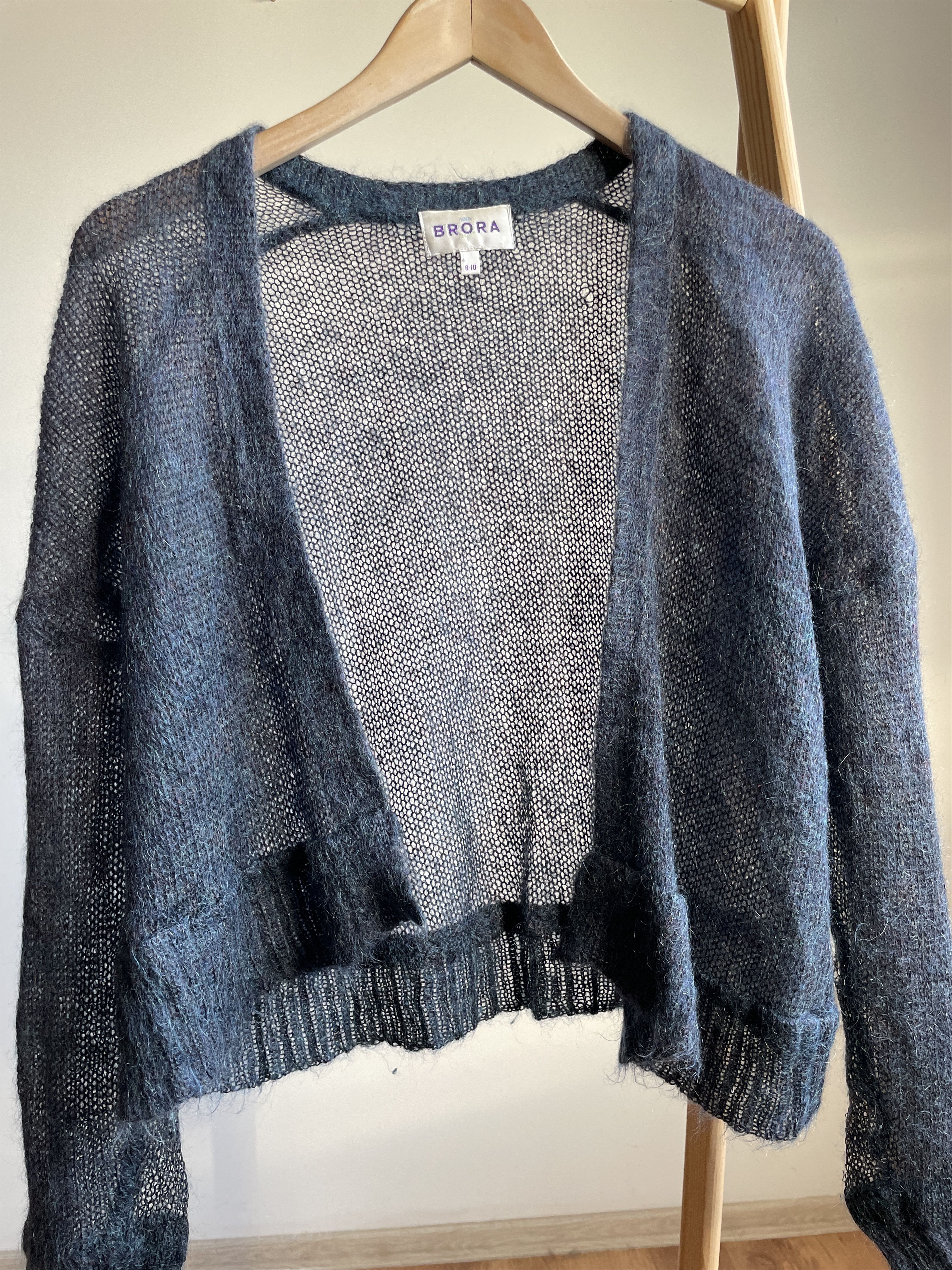 Other Brora Superkid Mohair Mesh Knit Open Front Womens Cardigan Size S / US 4 / IT 40 - 3 Thumbnail