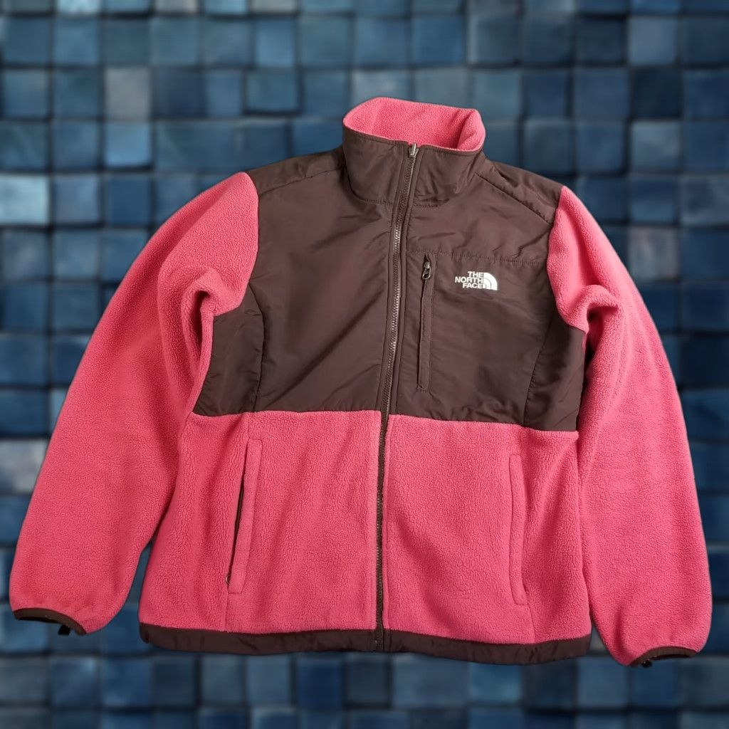 The North Face The North Face Women Large Pink Brown Denali Polartec Fleece Jacket Flaw Size L / US 10 / IT 46 - 1 Thumbnail