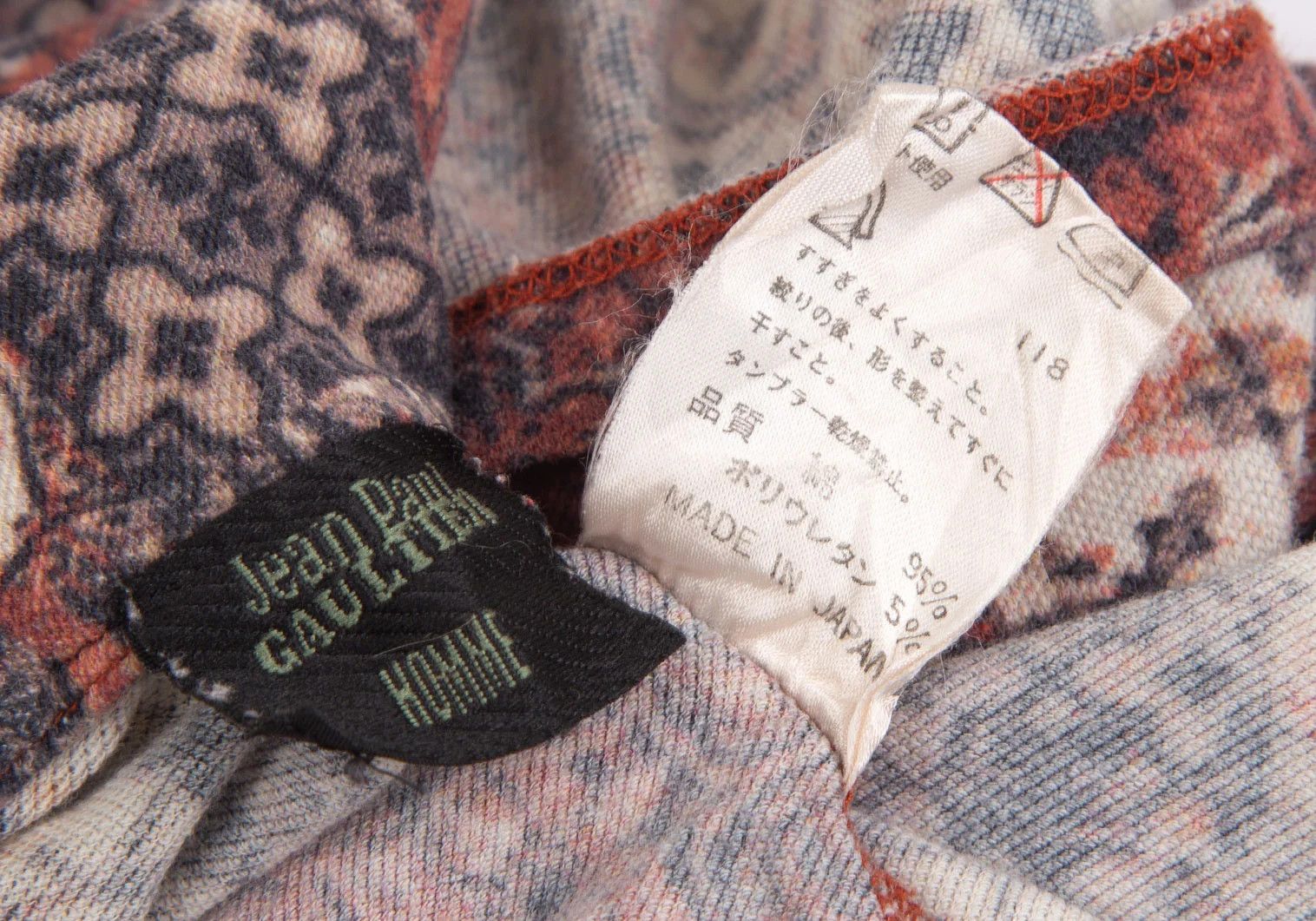 Jean Paul Gaultier Cotton Patterned Snap Button Polo Shirt in Brown Size US M / EU 48-50 / 2 - 13 Thumbnail