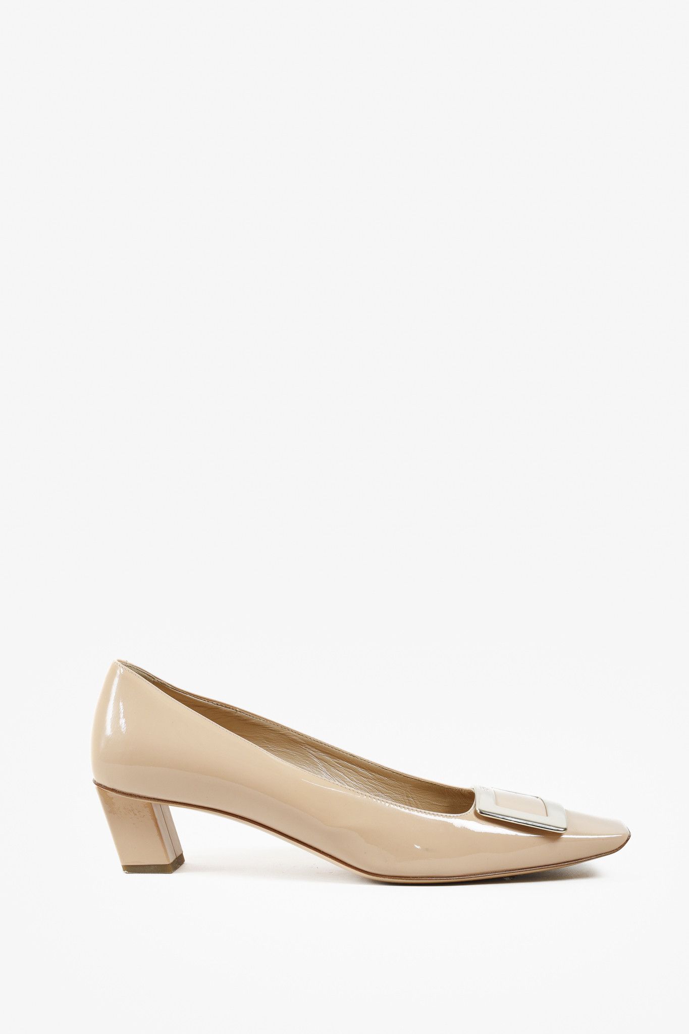 Roger Vivier Belle Vivier Nude Patent Leather Pumps