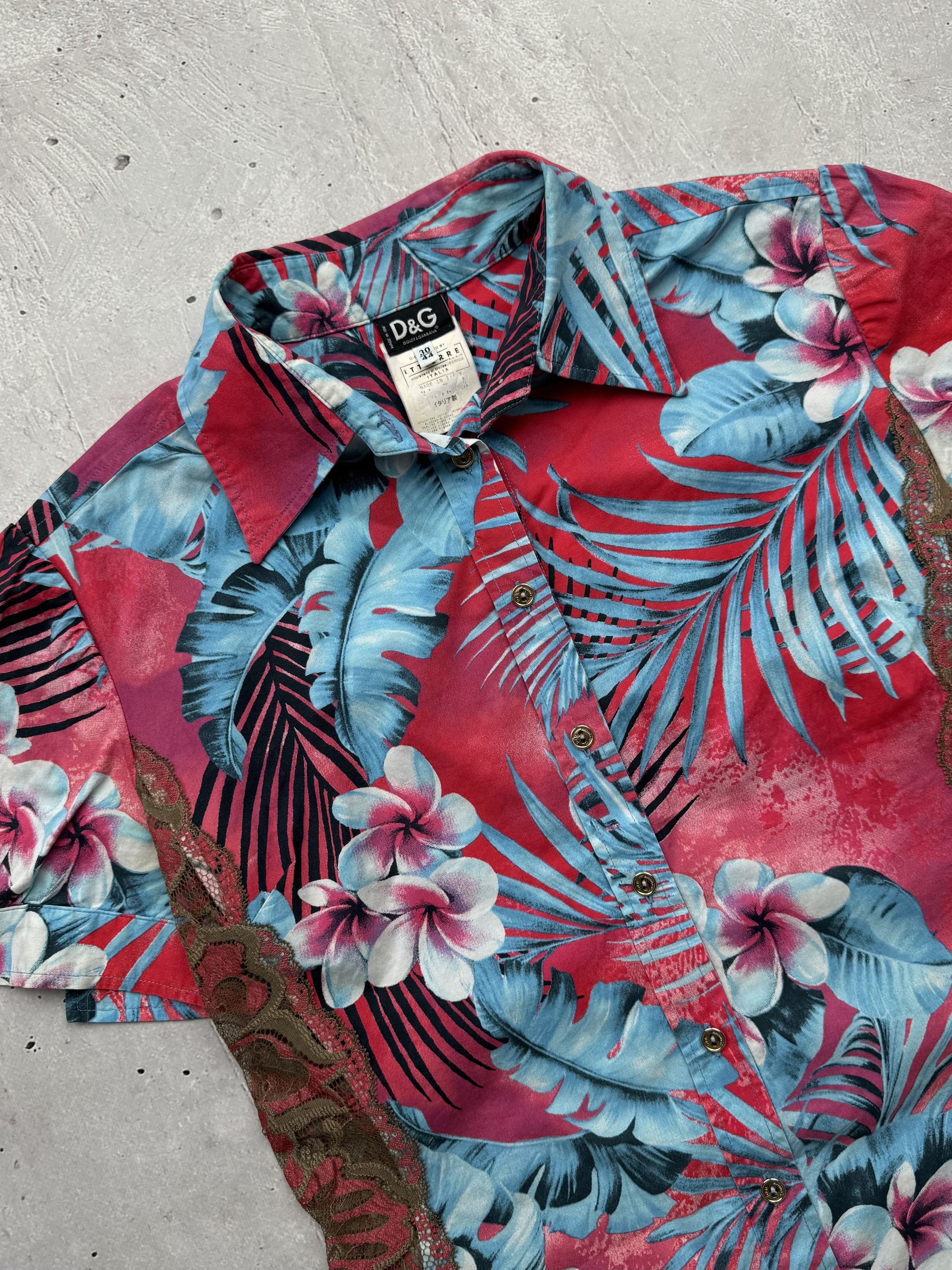 Dolce & Gabbana × Vintage Dolce & Gabbana 2005 Vintage Lace Hawaiian Shirt Size M / US 6-8 / IT 42-44 - 2 Thumbnail