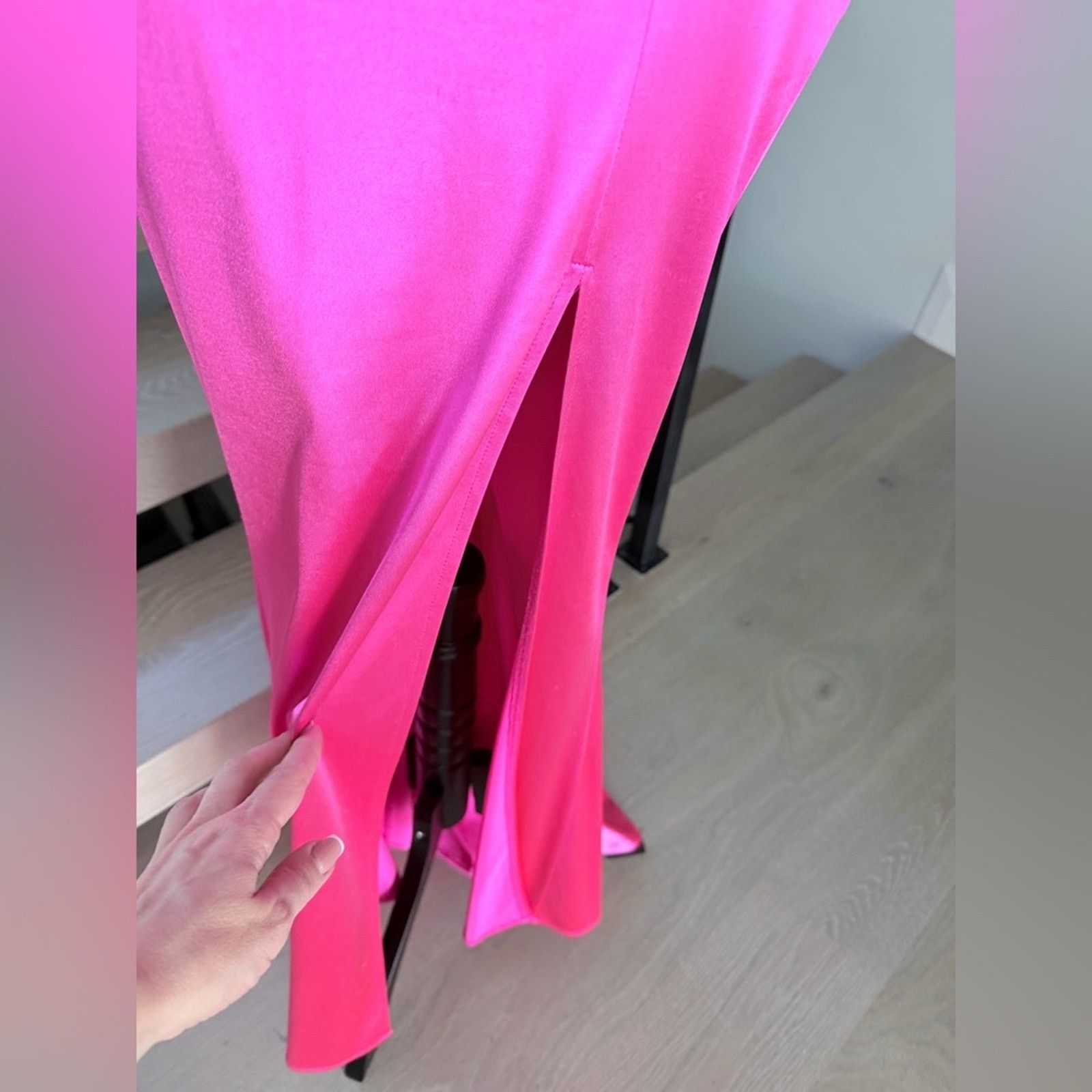 Other New Y2K Hot Pink Satin Mermaid Maxi Dress Cocktail size XS Size S / US 4 / IT 40 - 7 Thumbnail