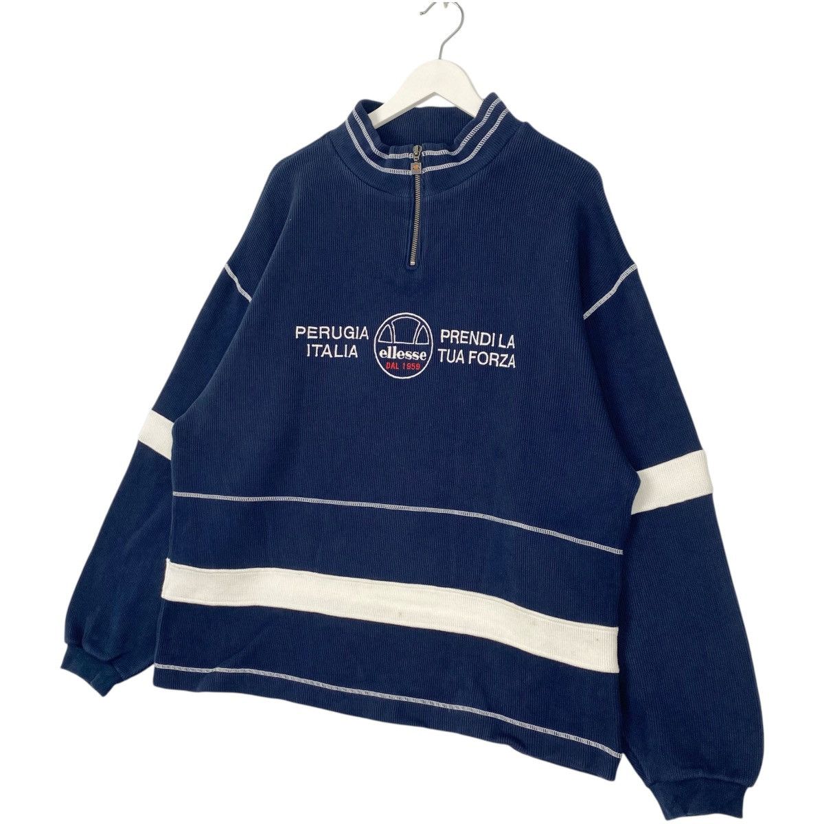 Vintage Vintage Ellesse Small Embroidered Quater Zip Blue Size US M / EU 48-50 / 2 - 2 Thumbnail