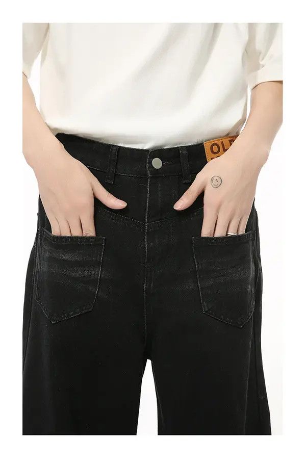 Japanese Brand Mint Washed vintage pocket design drape straight jeans Size US 32 / EU 48 - 5 Thumbnail