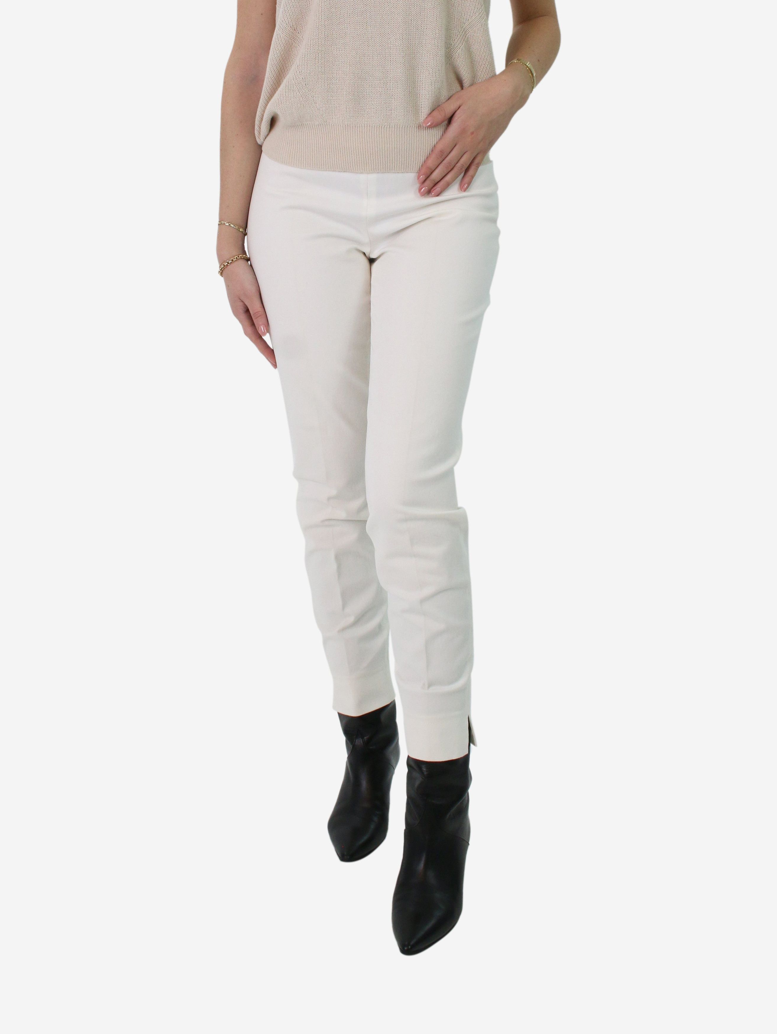 image of Emilio Pucci White Cotton Trousers - Size Uk 8, Women's