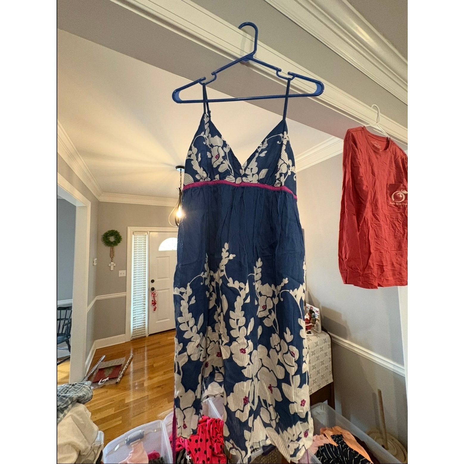 Aeropostale Aéropostale Women’s Dress Large L 12-14 Blue Floral Sun Size L / US 10 / IT 46 - 2 Thumbnail