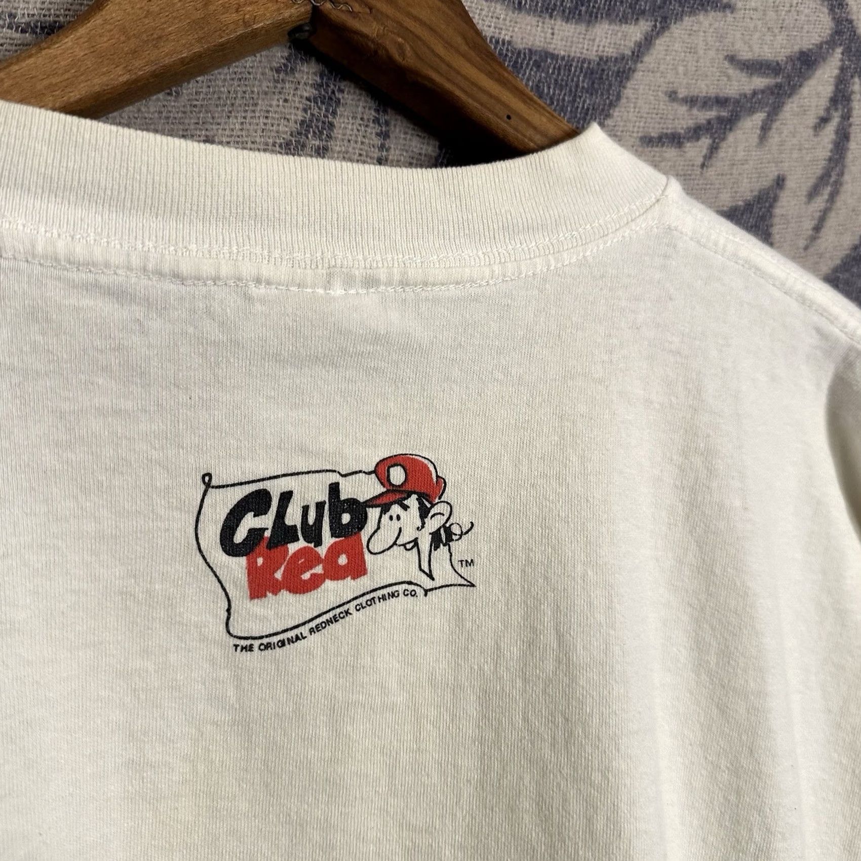 Delta VINTAGE 1990s You Might Be A Redneck If Distressed T Shirt Delta XL White Cotton Men Short Sleeve Crew Neck Graphic 90s USA Art - Mens Size US XL / EU 56 / 4 - 8 Thumbnail