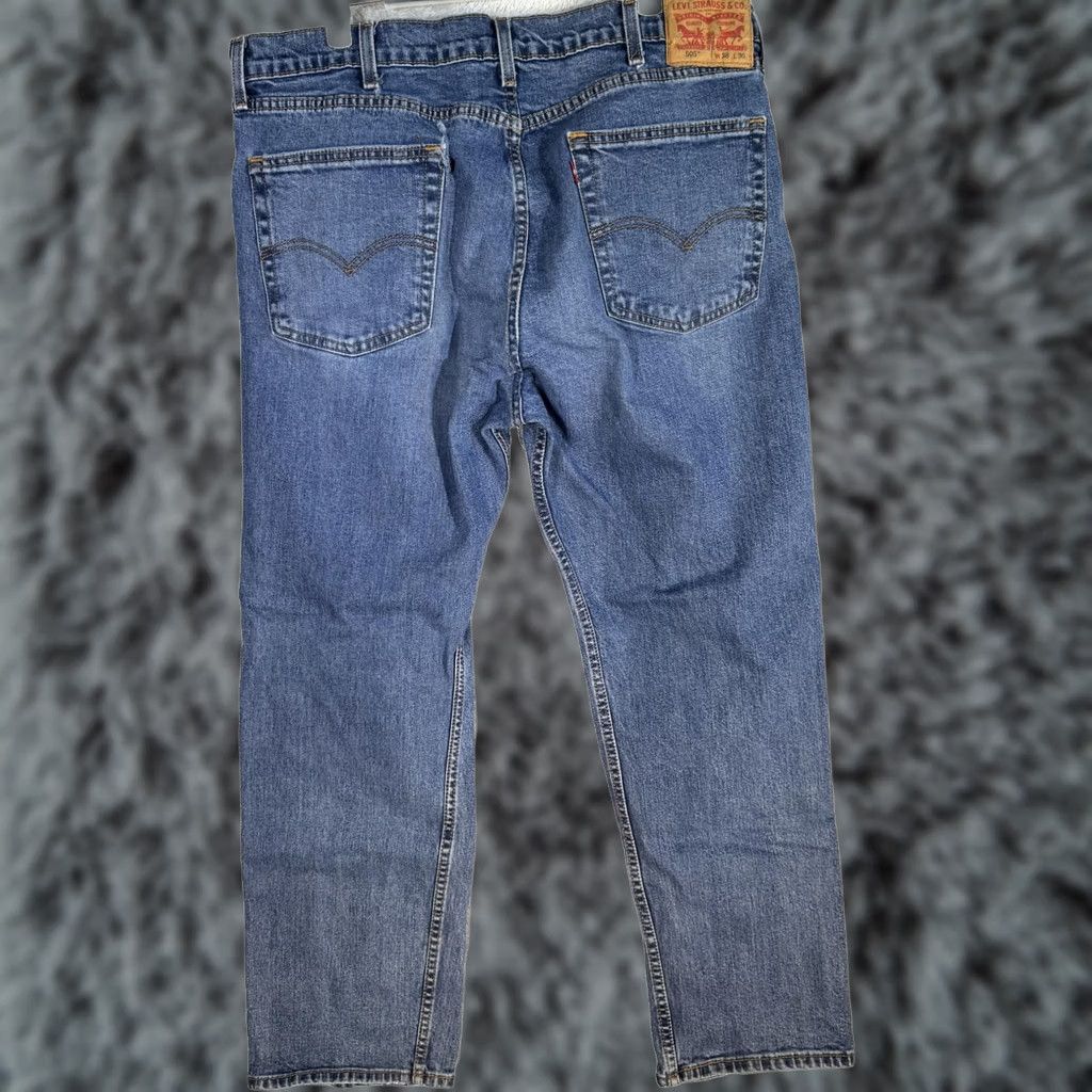 Levi's Levis 505 Jeans Mens 38x30 Medium Blue Straight Leg Distressed Denim Pants Regular Rise 5-Pocket Zip Fly Size US 38 / EU 54 - 1 Thumbnail
