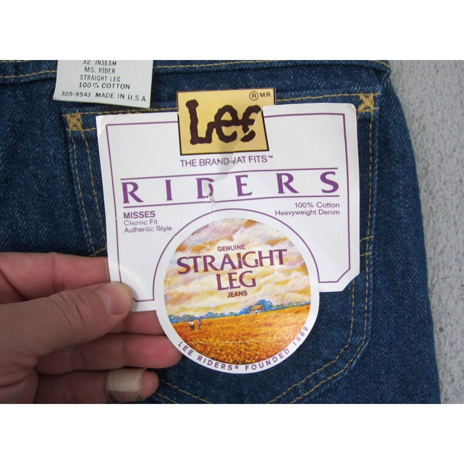 Lee VINTAGE LEE Riders Jeans Womens 18 Blue Denim Straight 80s 90s United States Jeans Mens Womens Girls Size 40" / US 18 - 3 Thumbnail