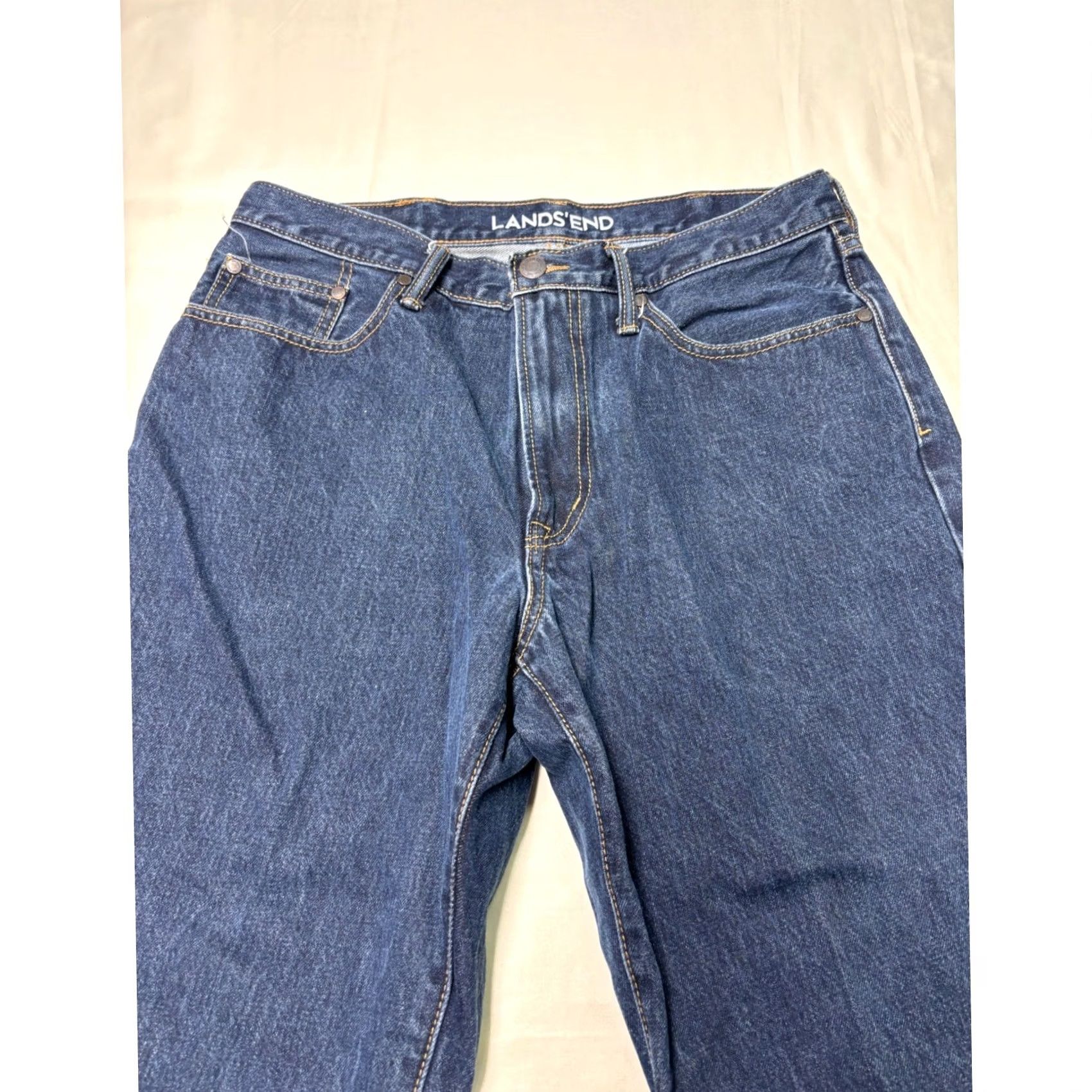 Lands' End VINTAGE? No — Lands' End Dark Wash Denim Jeans Mens 33x25 Lands' End Traditional Fit Jeans Regular Fit 33 Inseam 25 Dark Denim Pants Blue Shoes? Size US 33 - 2 Thumbnail