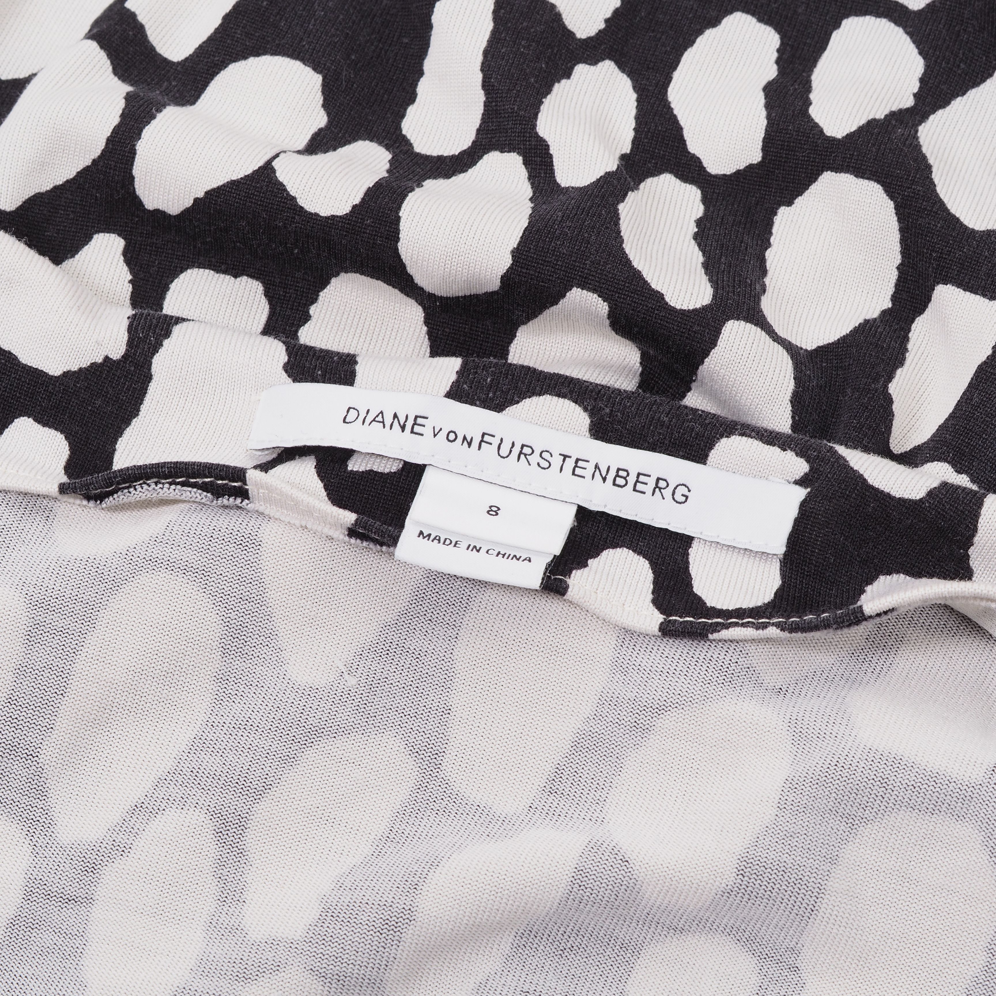 Diane von Furstenberg Diane Von Furstenberg Silk Geometric Black White Dress Size S / US 4 / IT 40 - 3 Thumbnail