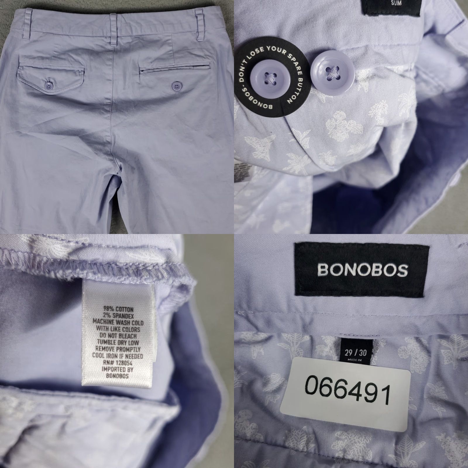 Bonobos Bonobos Pants Mens 29x30 Purple Flat Front Straight Trousers Chino Size US 29 - 8 Thumbnail