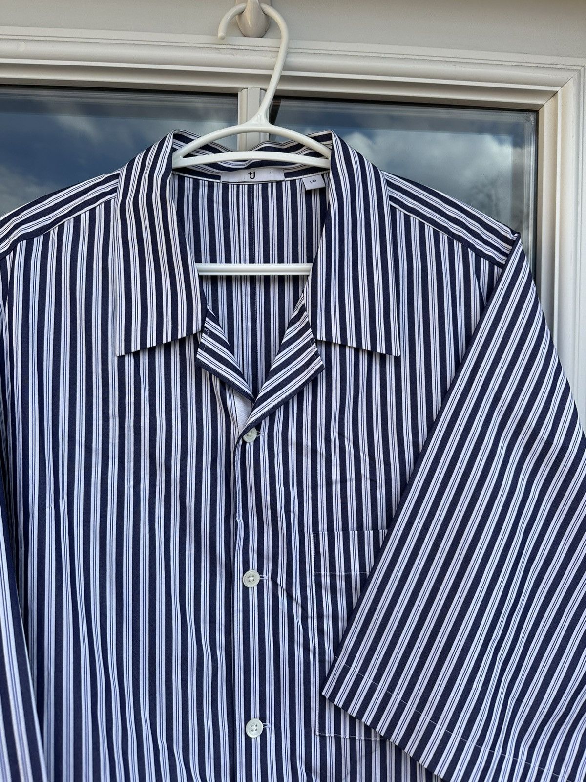 Jil Sander × Uniqlo Jil Sander J+ Uniqlo Oversized Striped Pocket Shirt Size US L / EU 52-54 / 3 - 3 Thumbnail