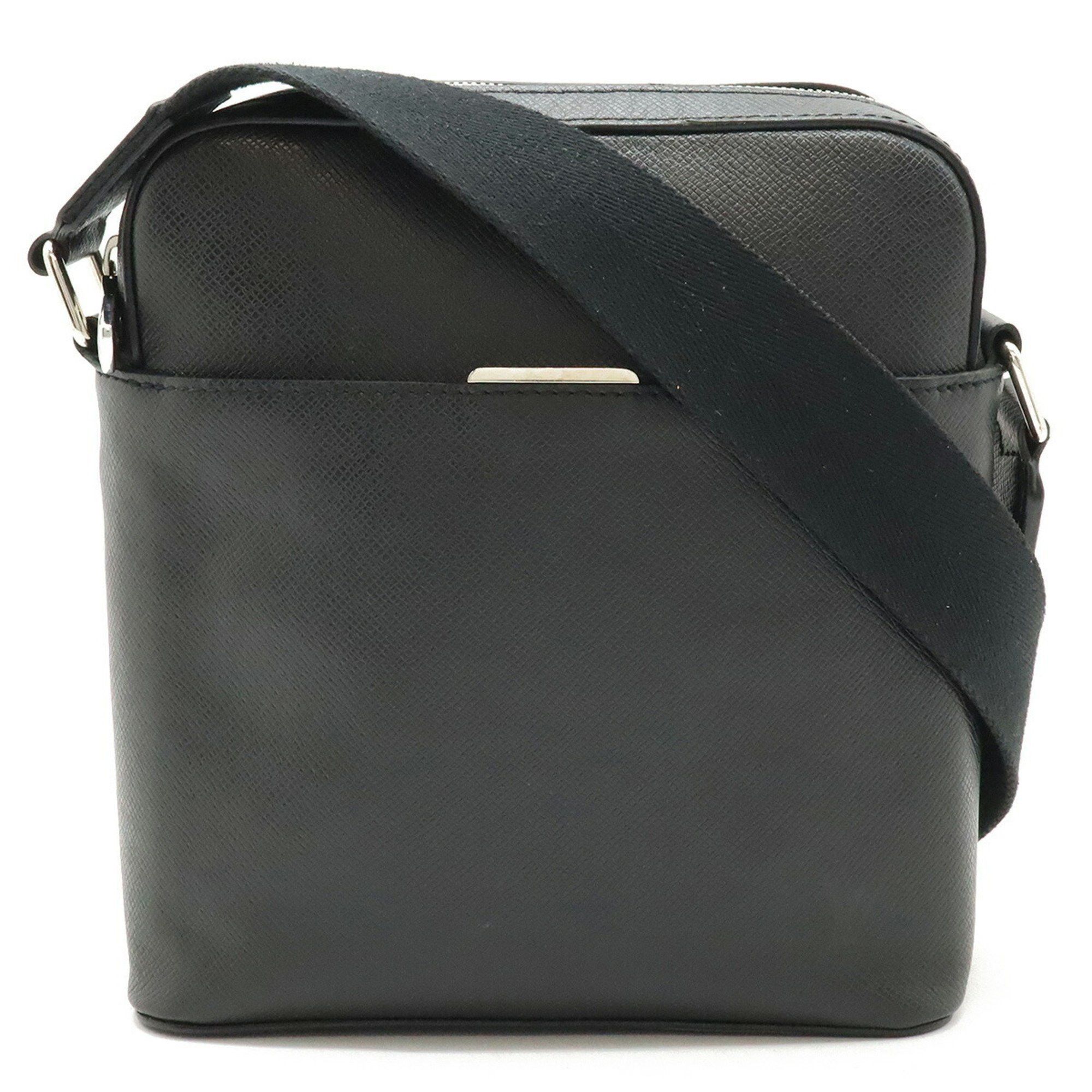 Louis Vuitton Taiga Anton Pochette Shoulder Bag Leather Ardoise Black M33431, Women's
