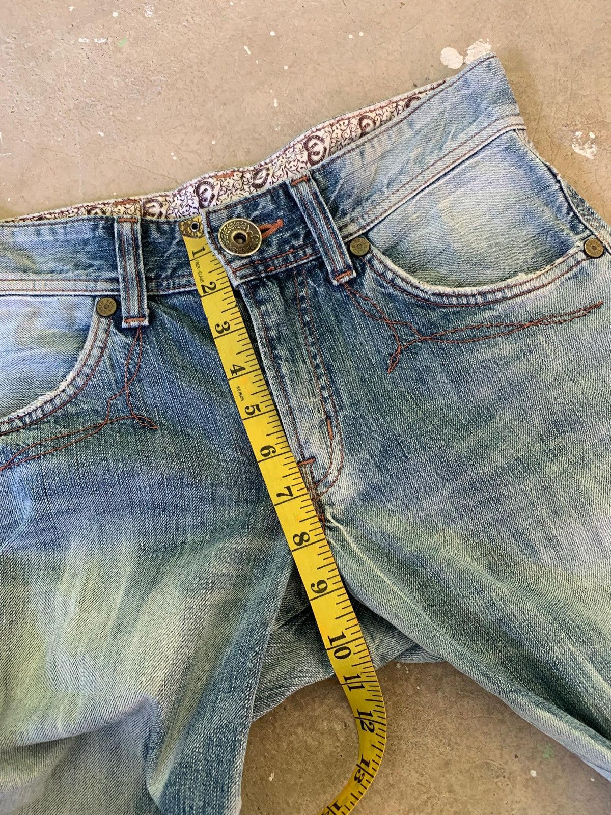 Edwin Edwin 503 Blue Trip Flap Pocket Distressed Denim Size US 30 / EU 46 - 16 Thumbnail