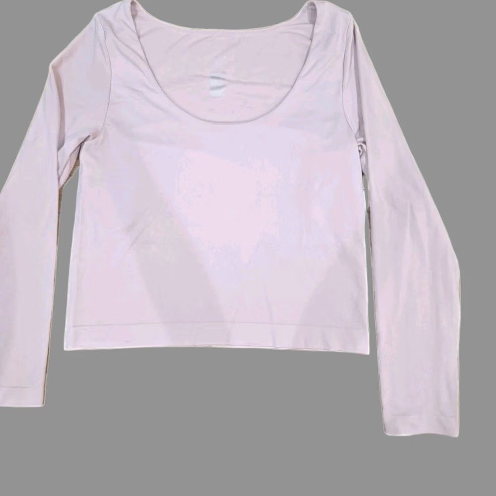 Vintage A New Day Long XL Long Sleeve Sqaude Neck Top Nylon Shirt Womens Pink XL Size XL / US 12-14 / IT 48-50 - 1 Thumbnail