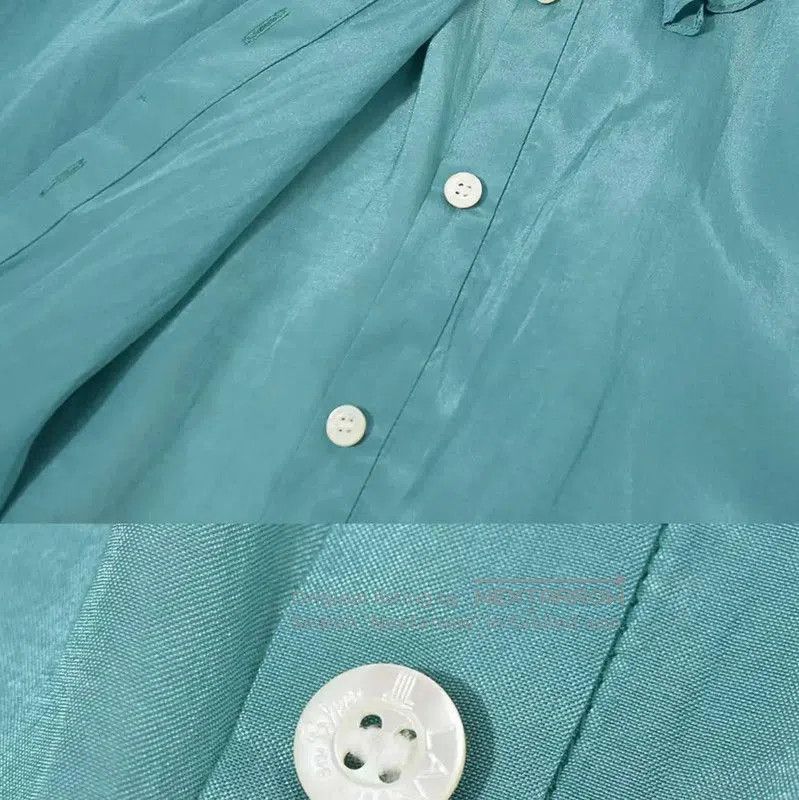 Lanvin Lanvin Teal Cotton Blend Summer Blouse . Size M / US 6-8 / IT 42-44 - 9 Thumbnail