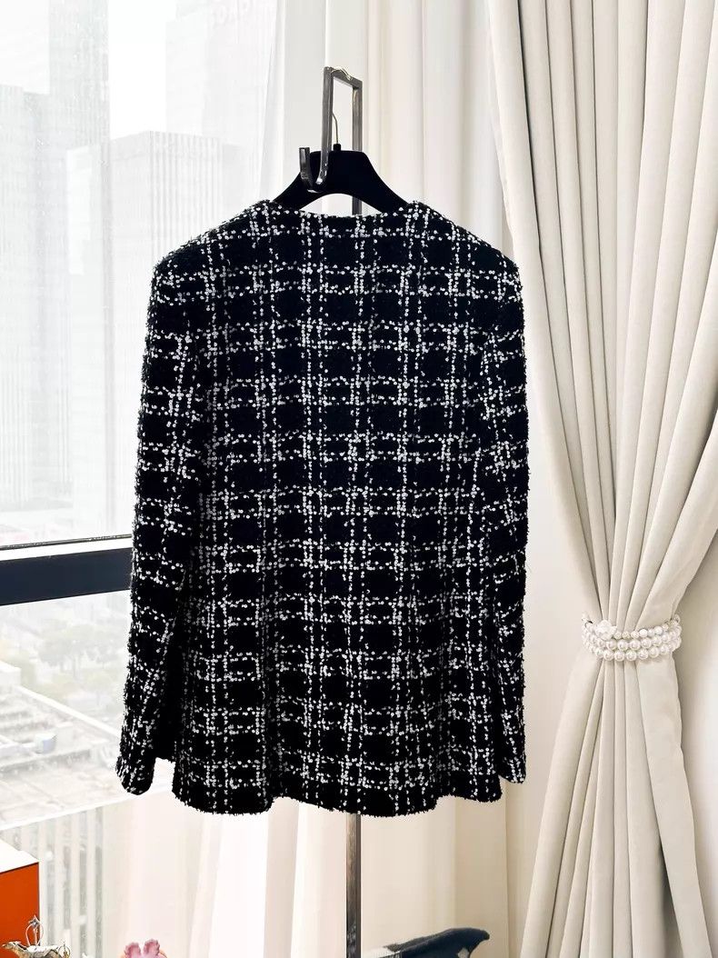 Chanel Chanel Plaid fine shiny rhinestone buckle long-sleeved twe Size XS / US 0-2 / IT 36-38 - 3 Thumbnail