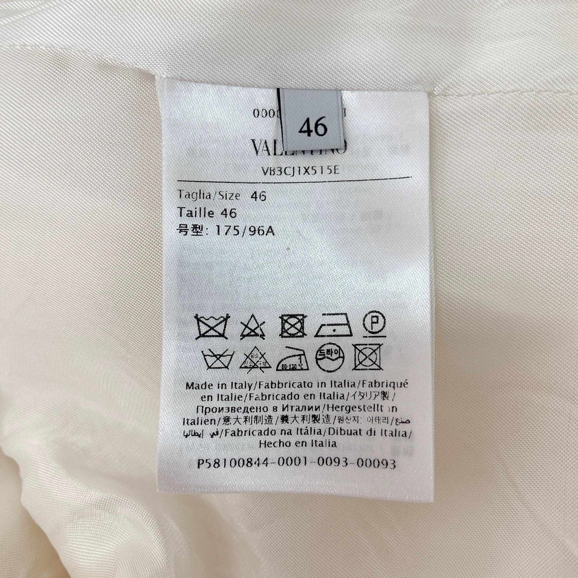 Valentino Valentino White Wool Jacket 46 Size L / US 10 / IT 46 - 8 Thumbnail