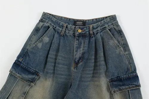 Other Men's wrinkl pockets dstressed washed cargo denim shorts y2k Size US 32 / EU 48 - 4 Thumbnail