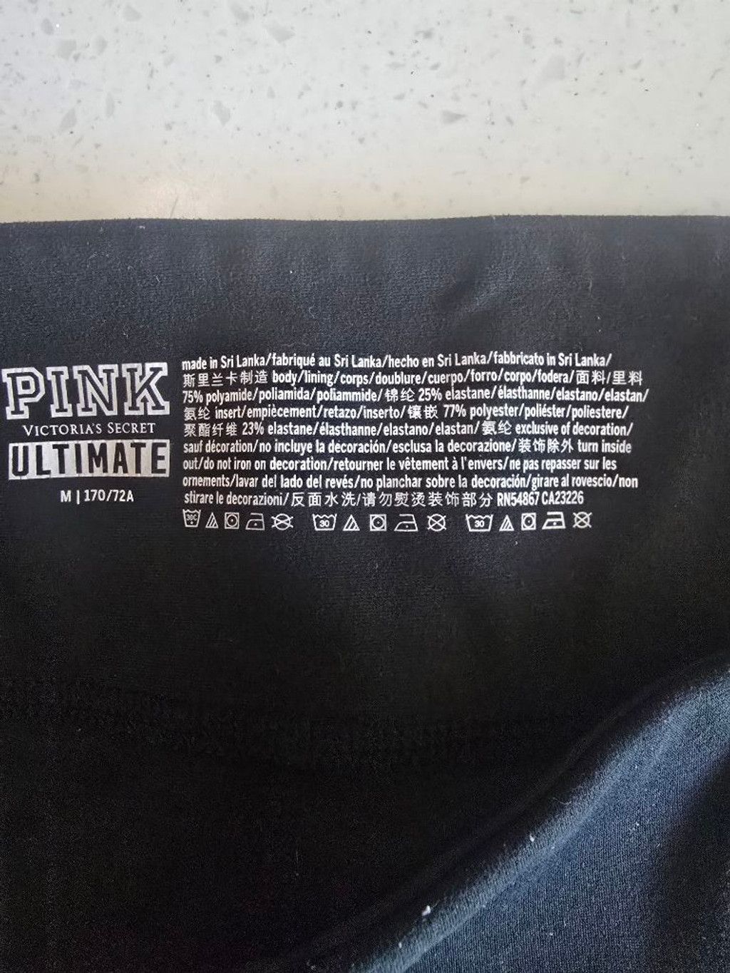Pink Women's PINK Black Gray Leggings M Size 29" - 5 Thumbnail