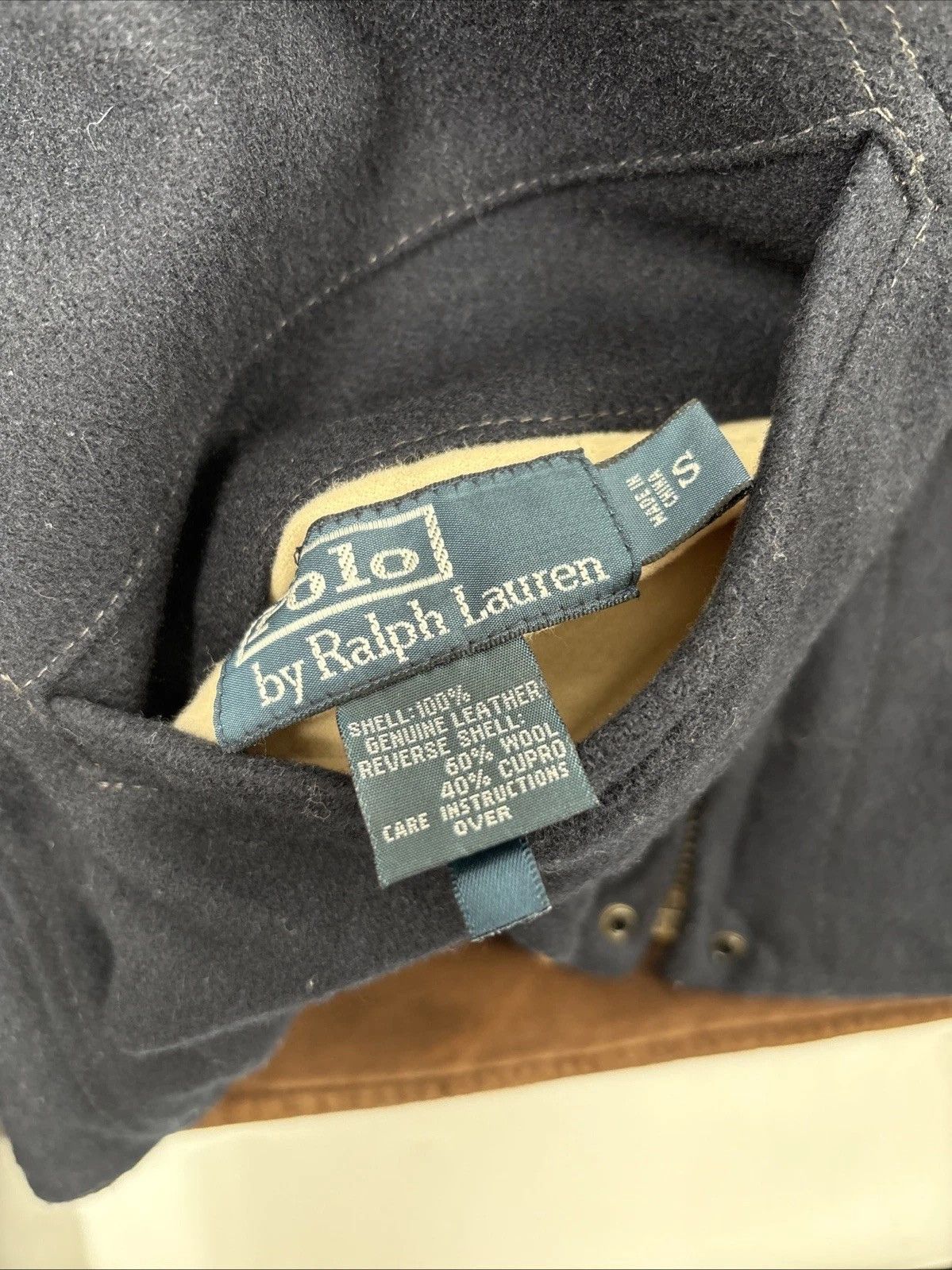 Polo Ralph Lauren Vtg Polo Ralph Lauren leather/wool REVERSIBLE jacket SMALL Size US S / EU 44-46 / 1 - 5 Thumbnail