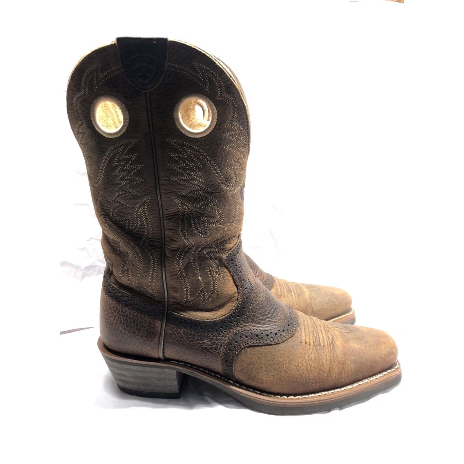 Ariat ARIAT Icon Mens Heritage Roughstock Square Toe Leather Western Boots 10.5 B Mens Boots Brown Leather Western Square Toe Heritage Roughstock Size US 11 / EU 44 - 5 Thumbnail