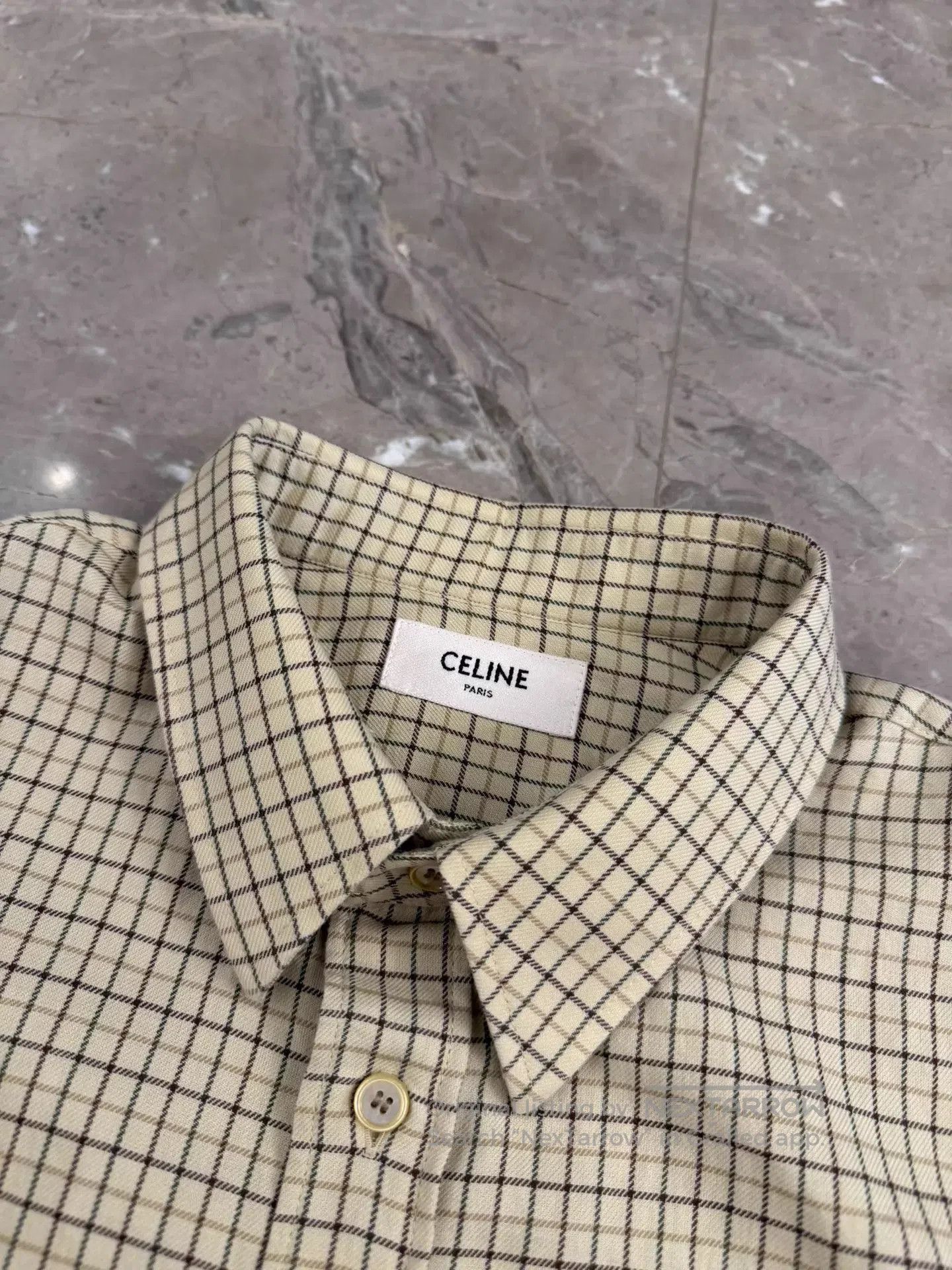 Celine Beige Checkered Long Sleeve Button. Size US M / EU 48-50 / 2 - 4 Thumbnail