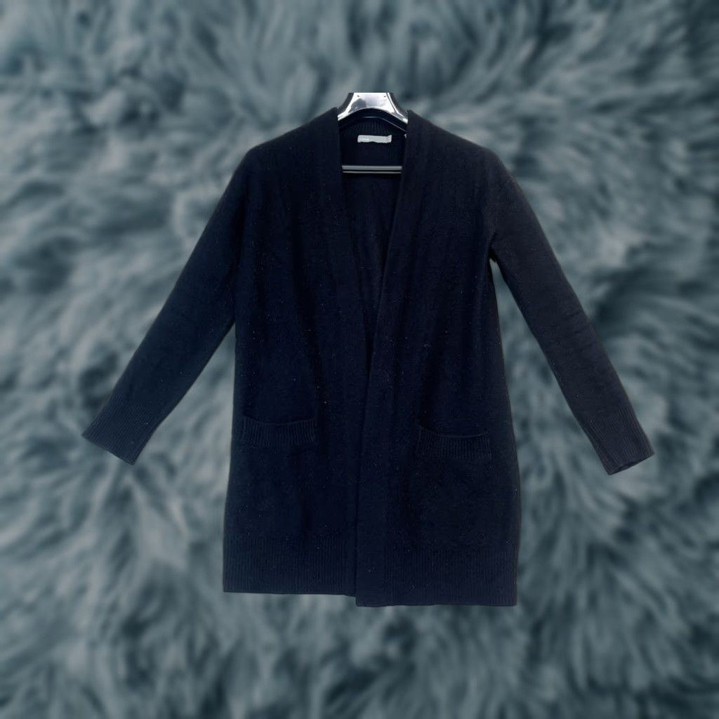 Vince Vince Open Front Cardigan Cashmere Black Long Sleeve XS / TP Womens Sweater Cardigan Open Pockets Size XS / US 0-2 / IT 36-38 - 1 Thumbnail
